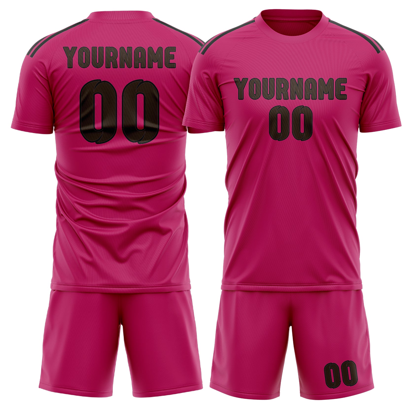 Custom Pink Brown Soccer Set