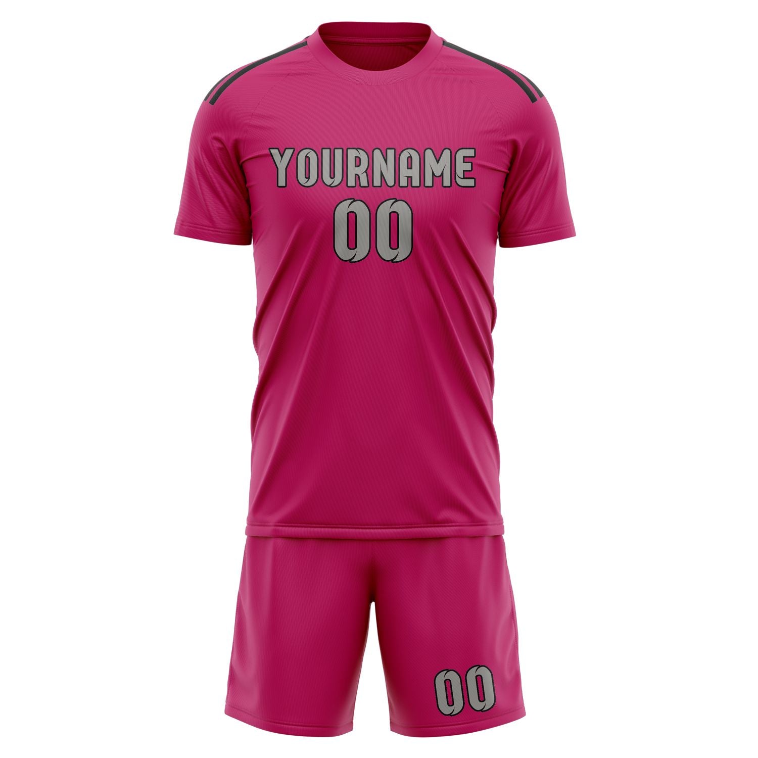Custom Pink Gray Soccer Set