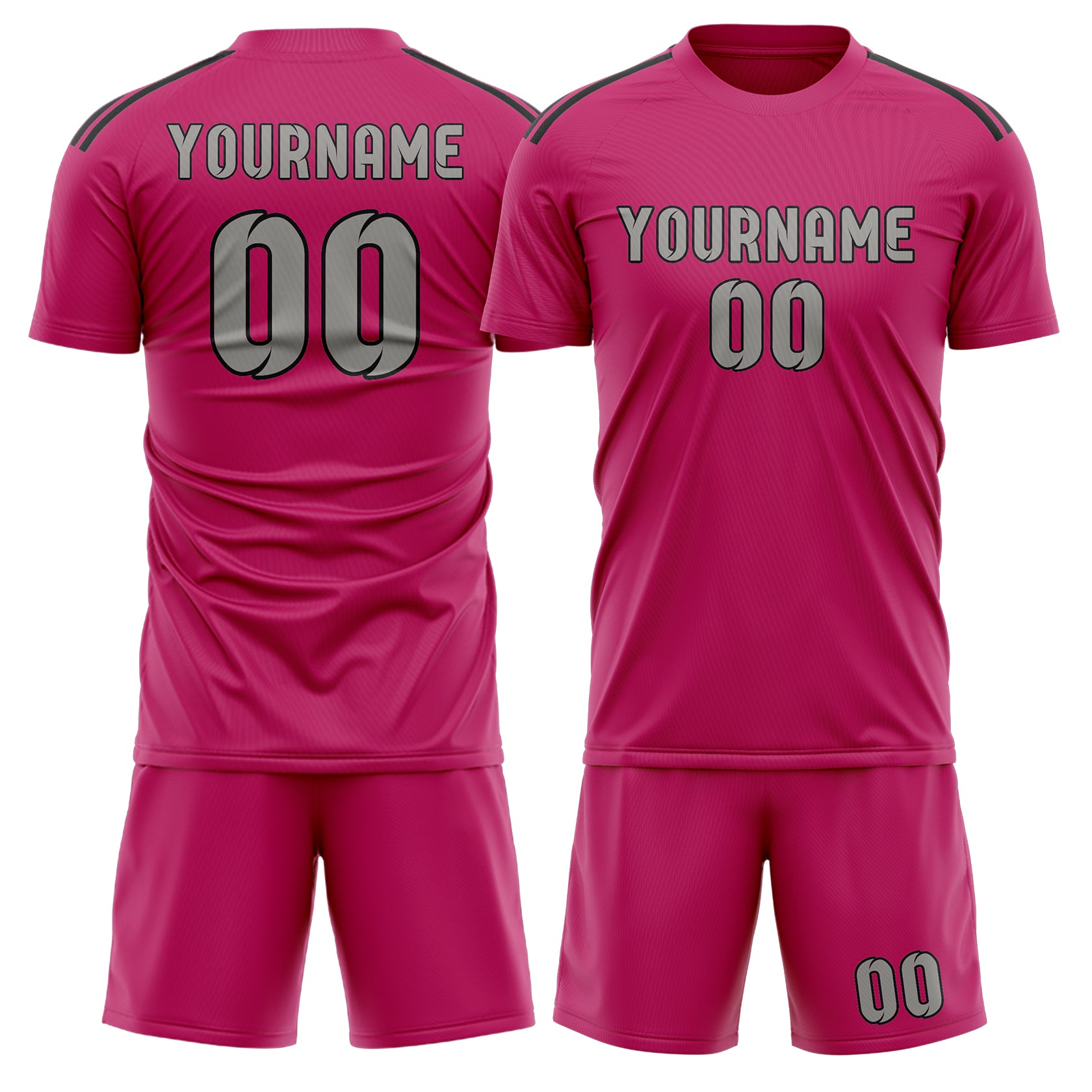 Custom Pink Gray Soccer Set