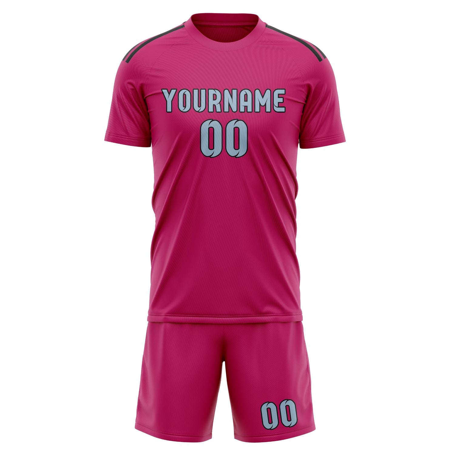 Custom Pink Light Blue Soccer Set