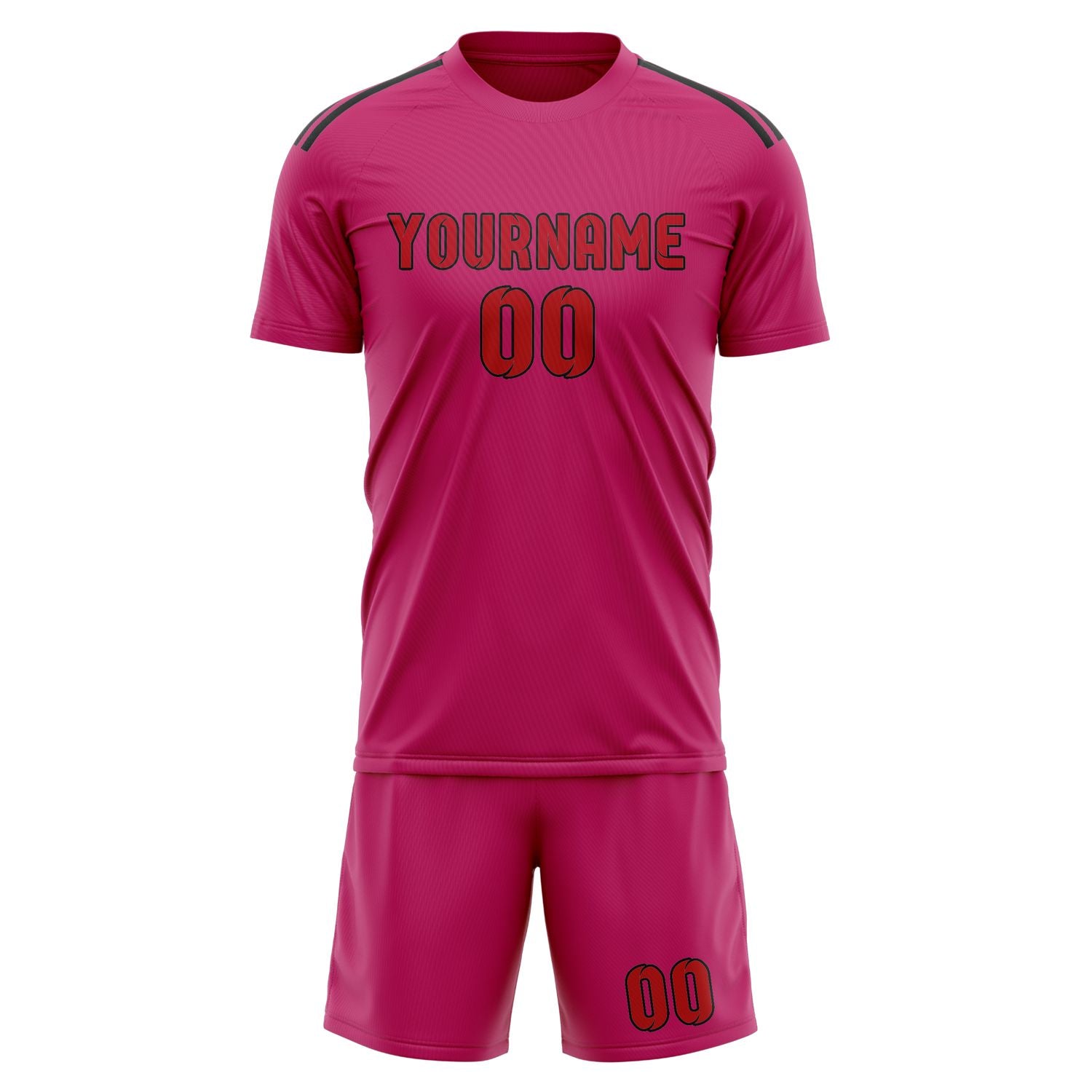 Custom Pink Red Soccer Set