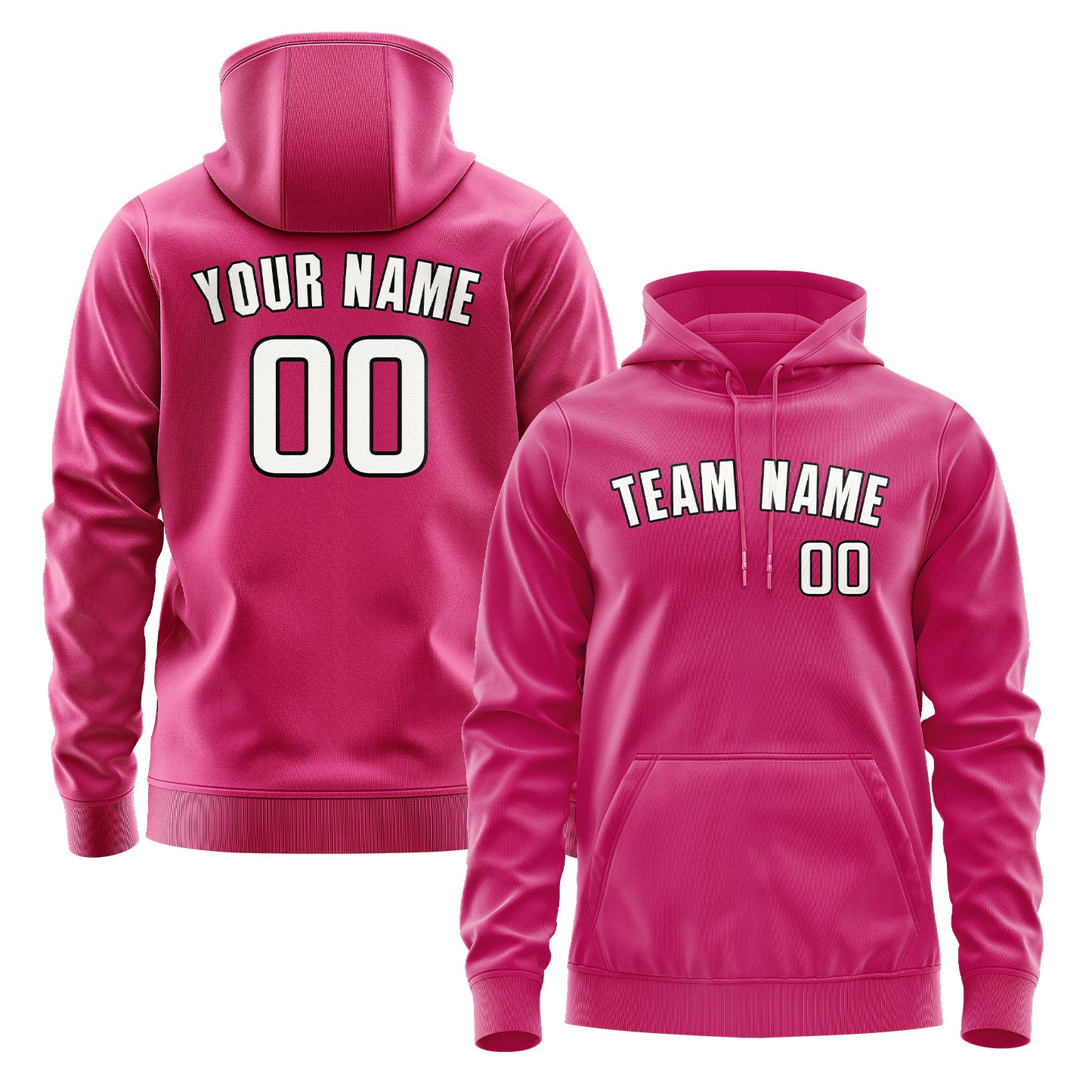 Custom Pink White Hoodie