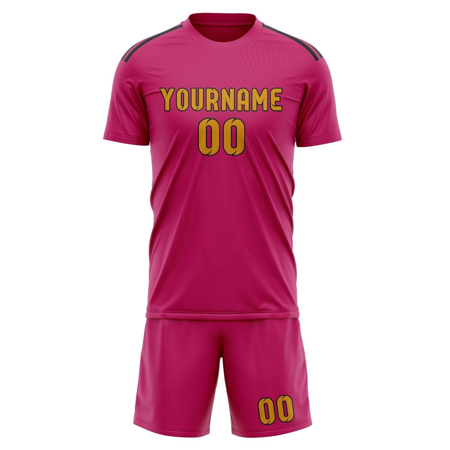 Custom Pink Yellow Soccer Set