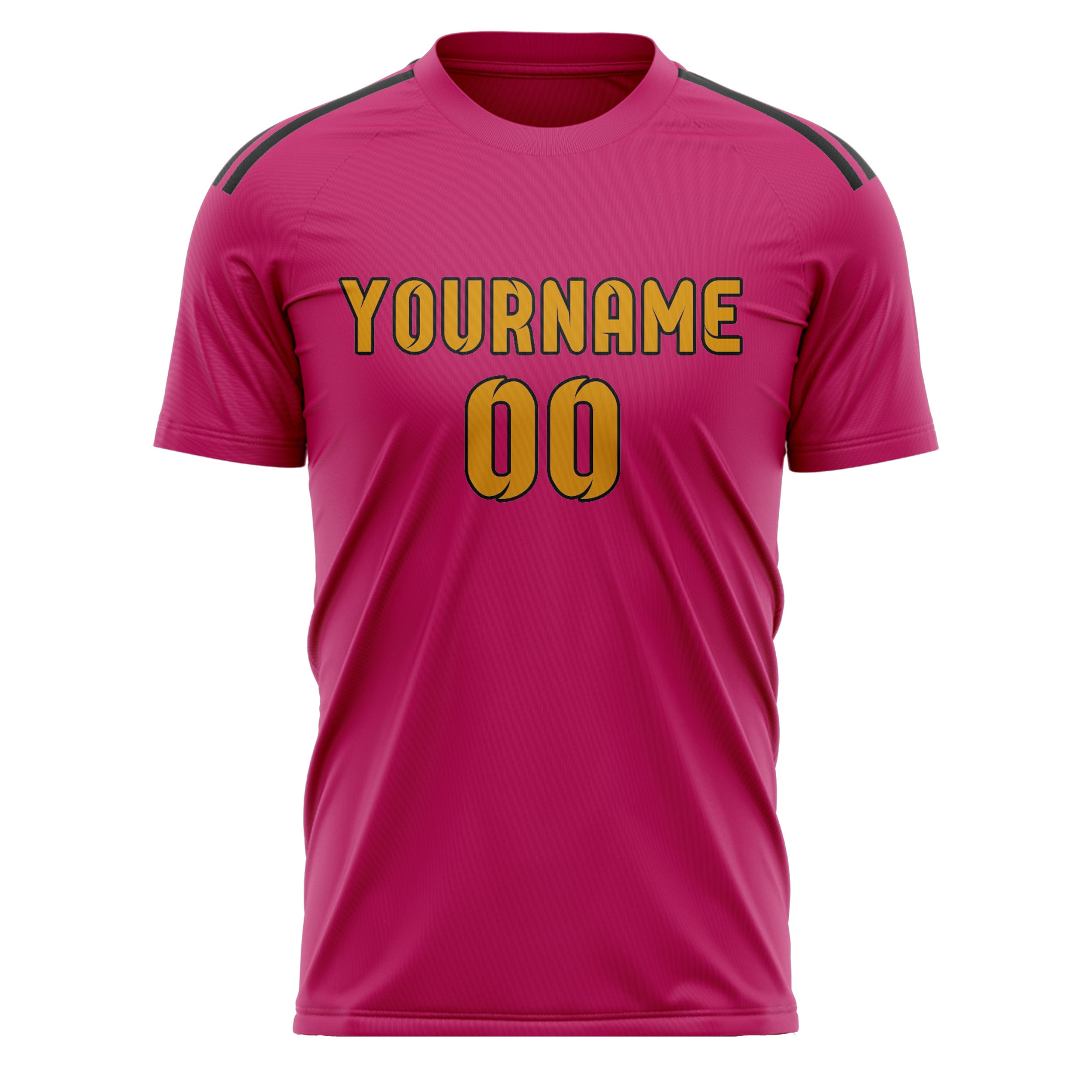 Custom Pink Yellow Soccer Jersey