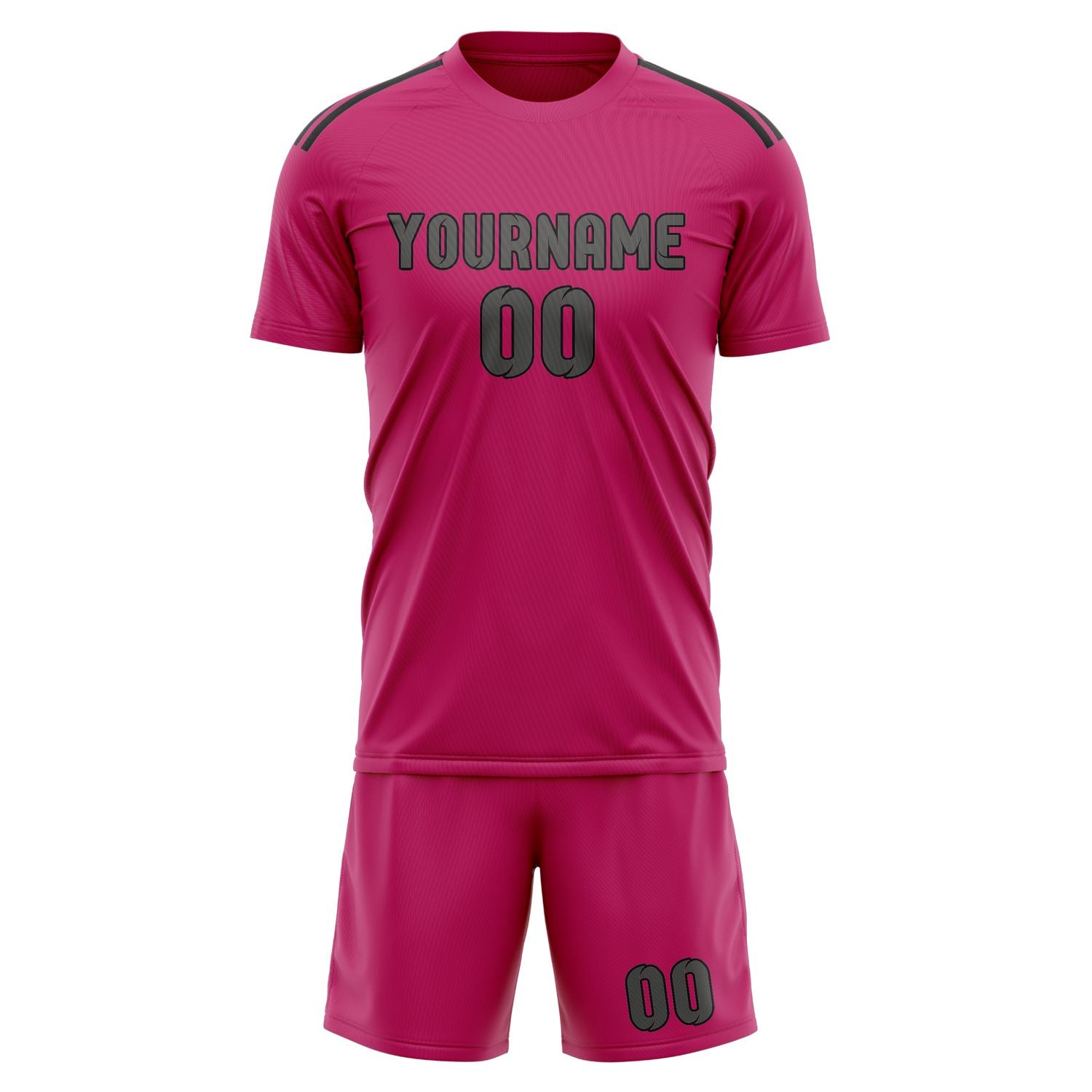 Custom Pink Dark Grey Soccer Set
