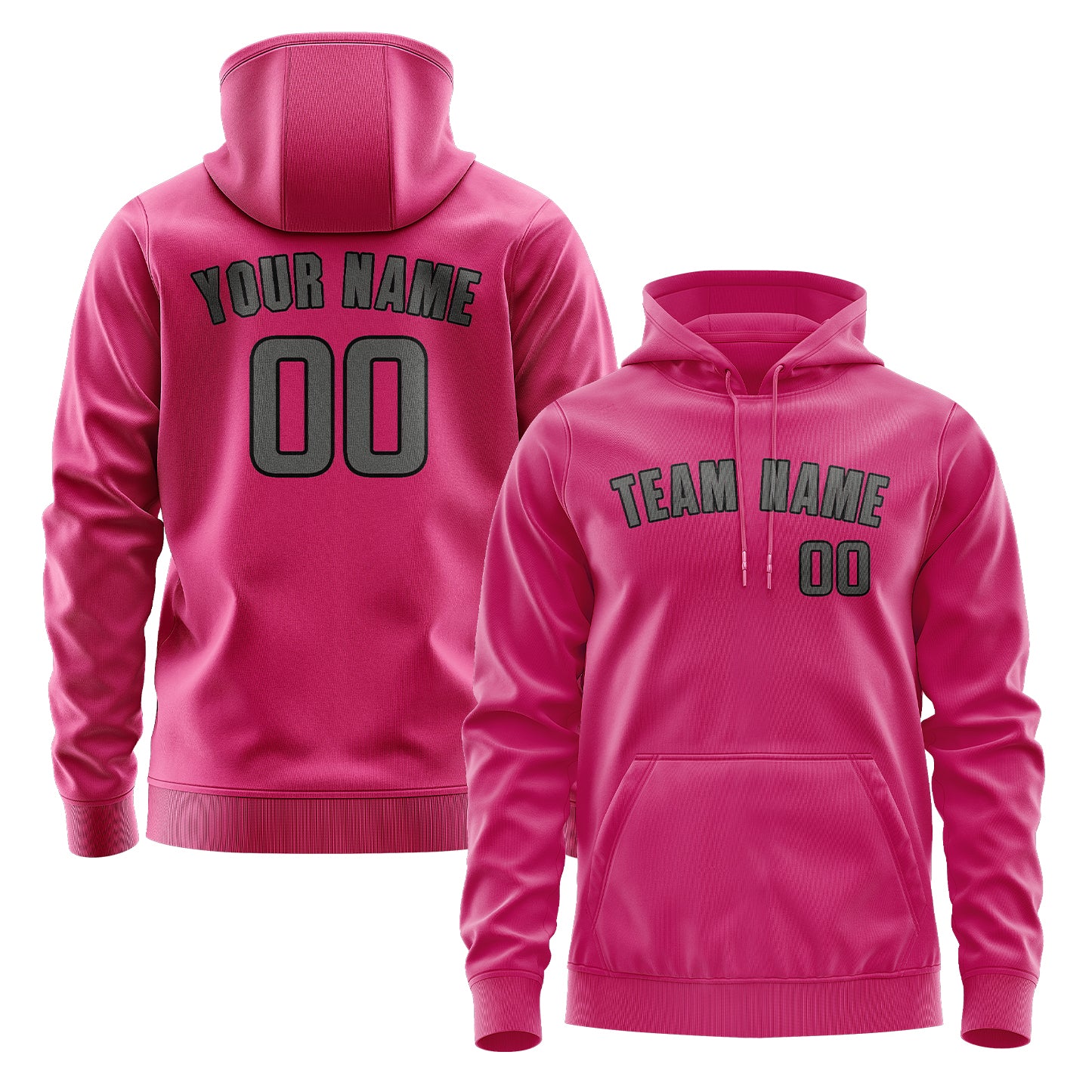 Custom Pink Dark Grey Hoodie