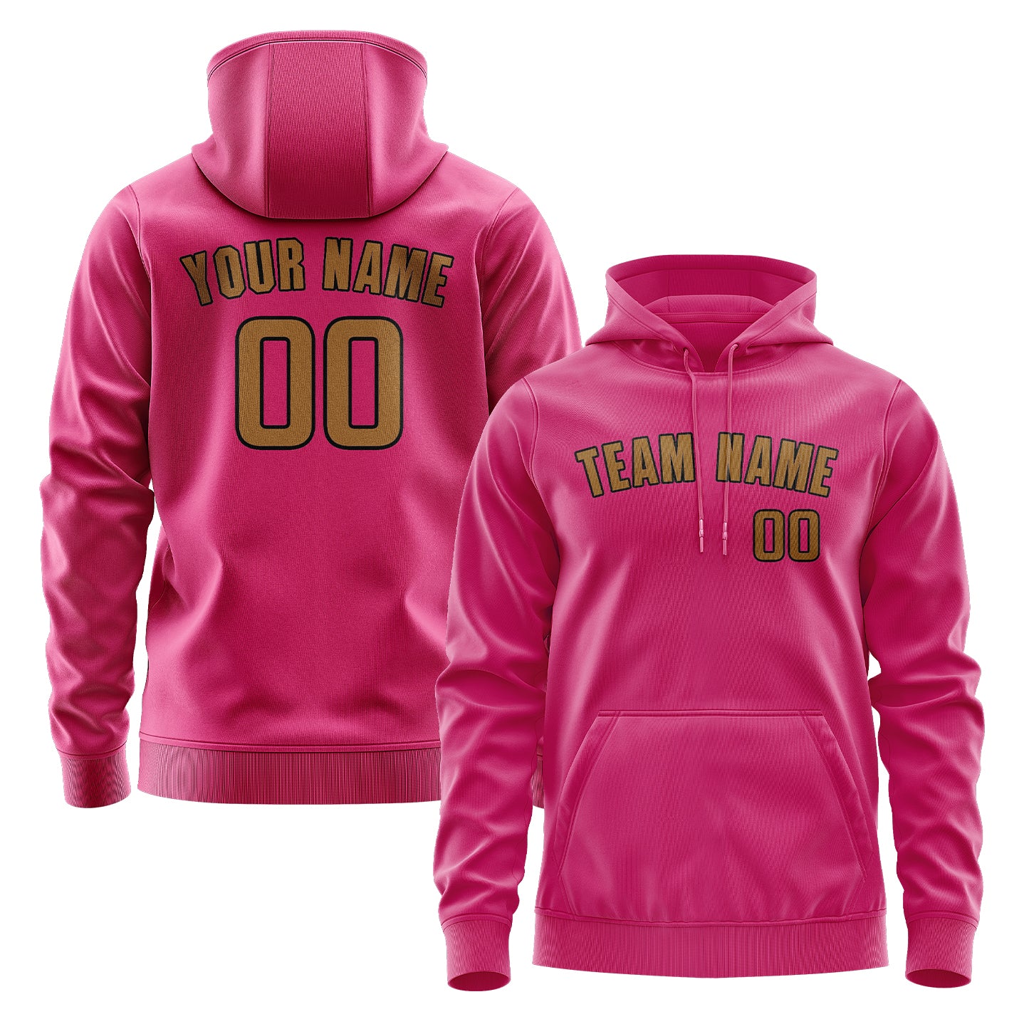 Custom Pink Khaki Hoodie