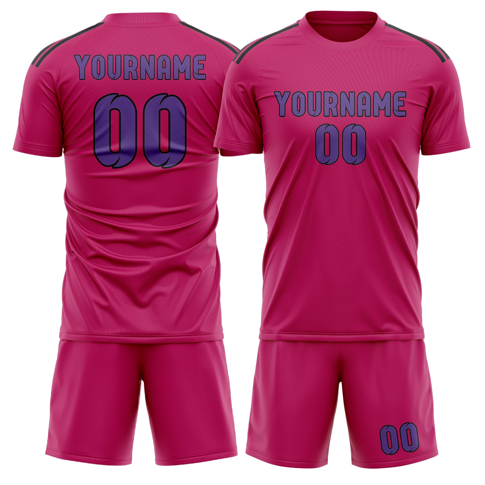 Custom Pink Light Purple Soccer Set