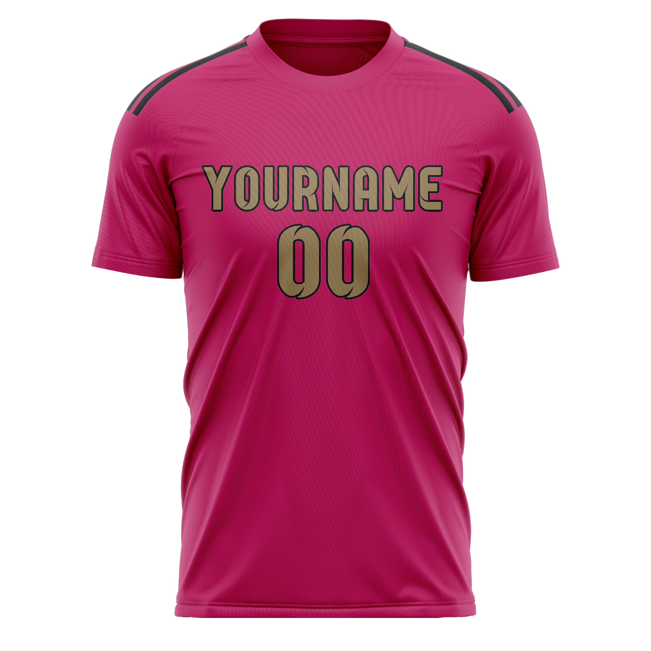 Custom Pink Light Khaki Soccer Jersey