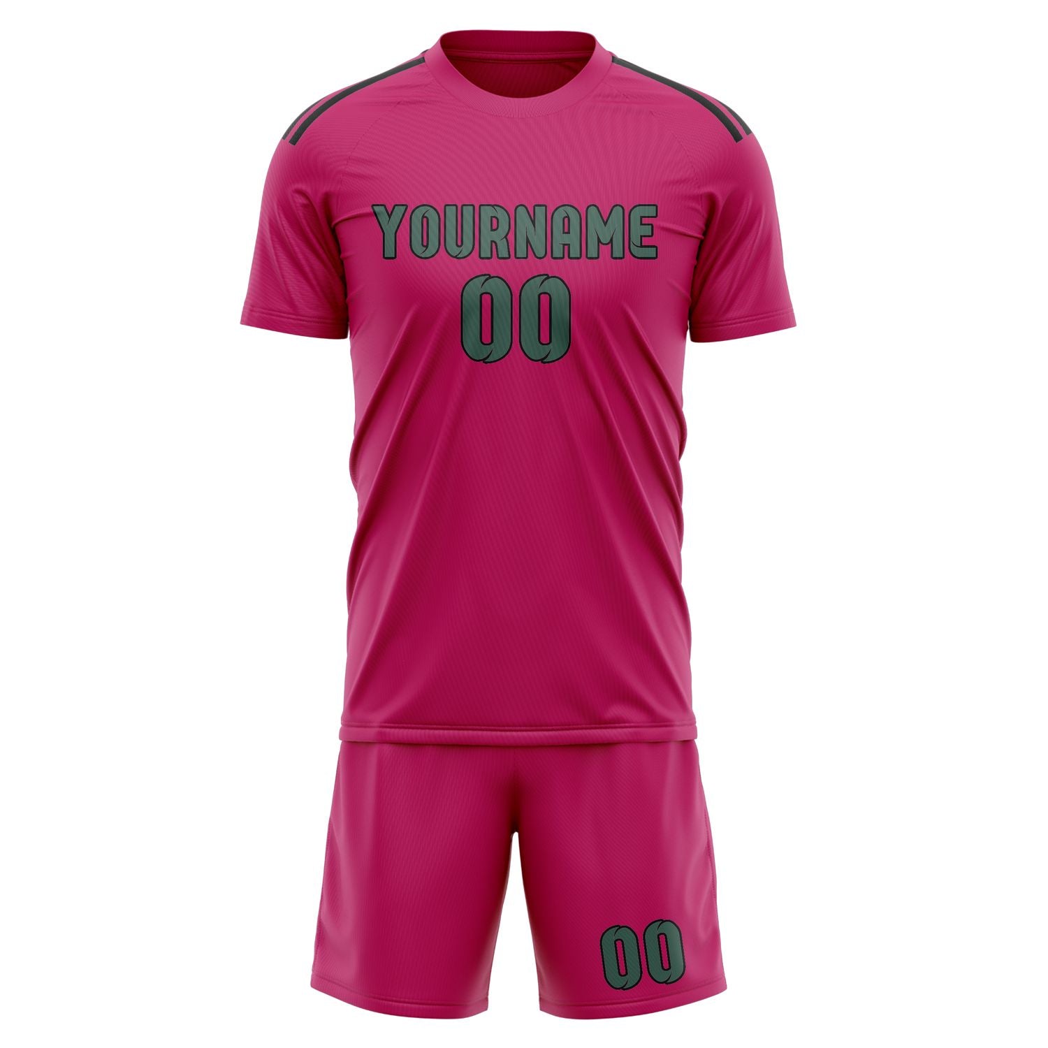 Custom Pink Blue Green Soccer Set
