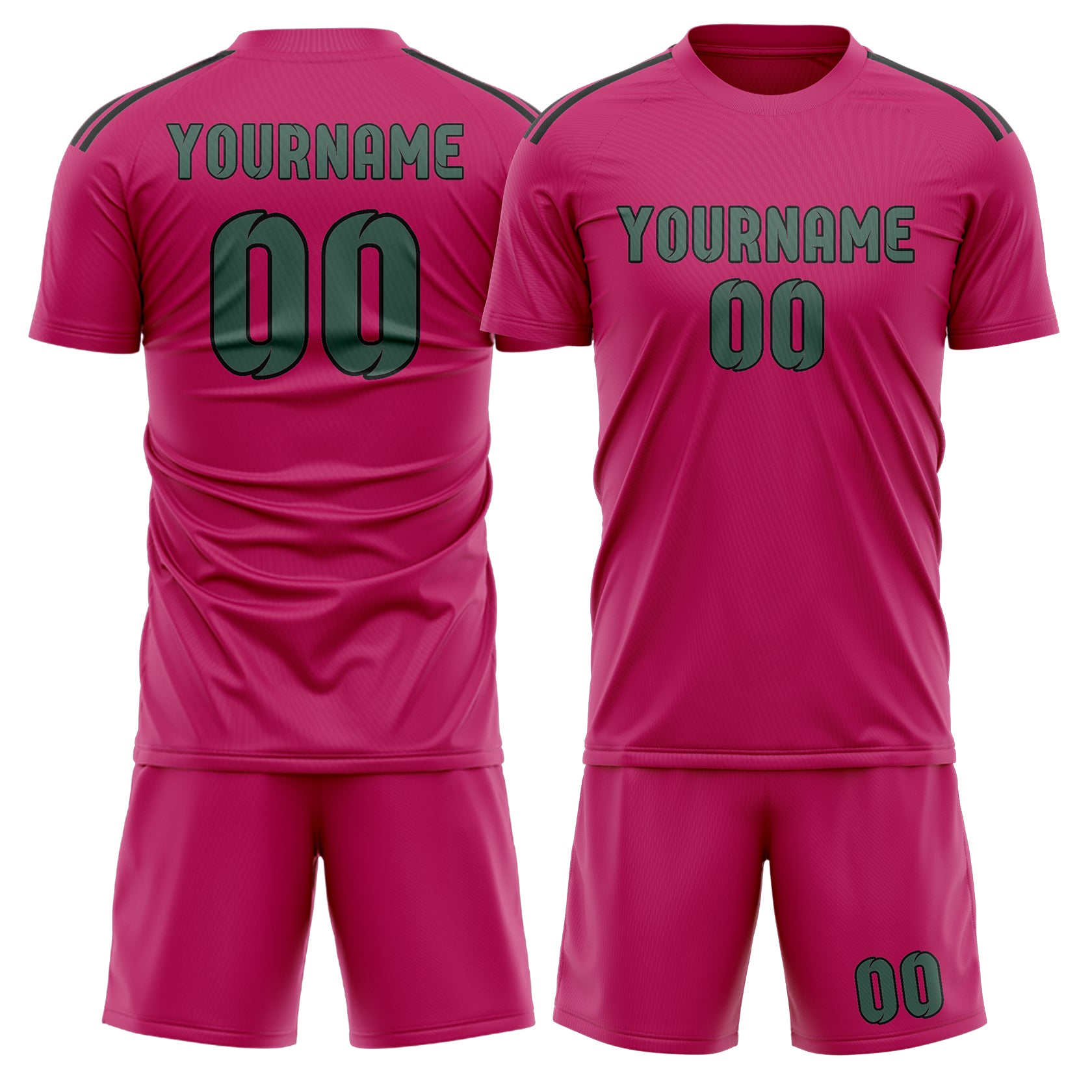 Custom Pink Blue Green Soccer Set