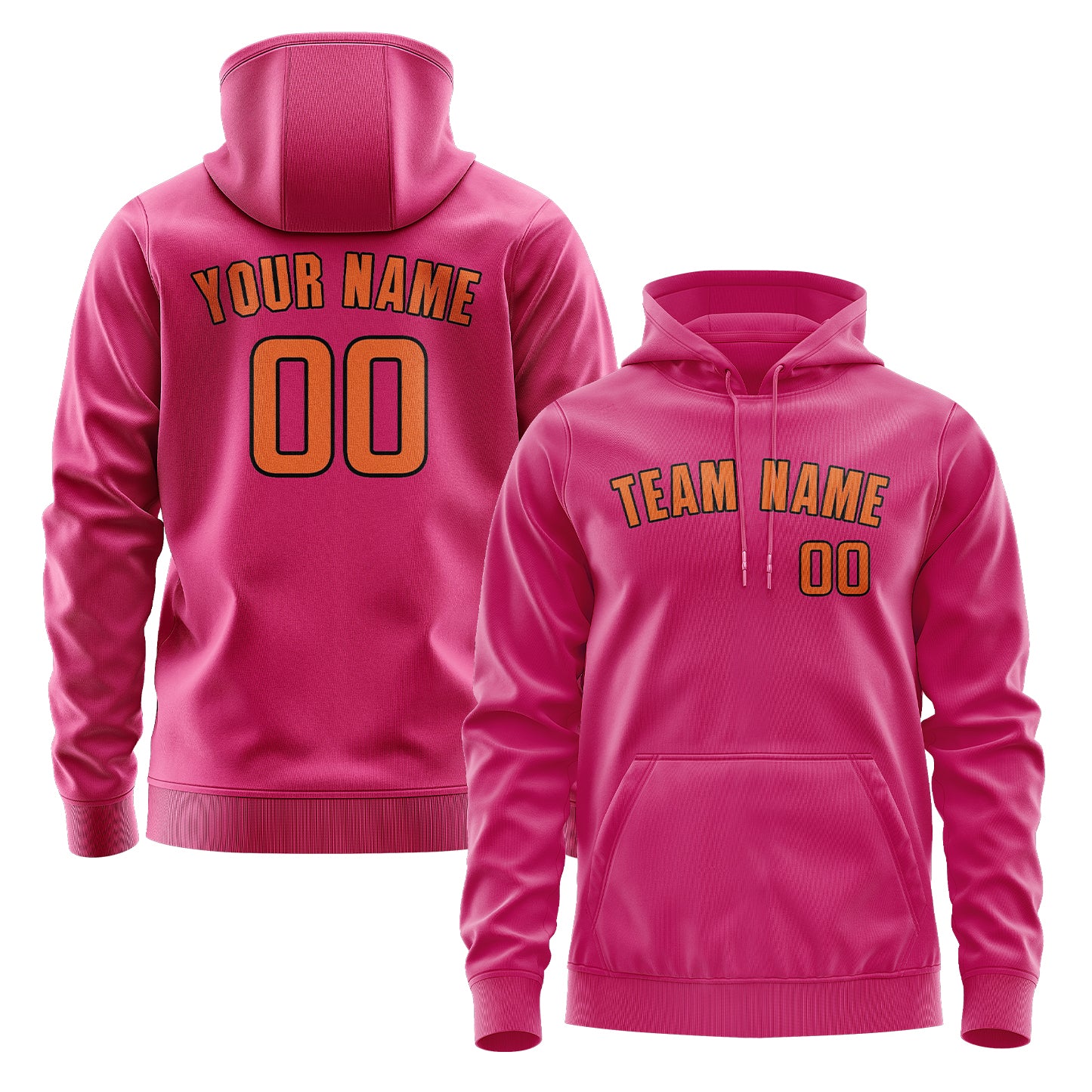 Custom Pink Orange Hoodie