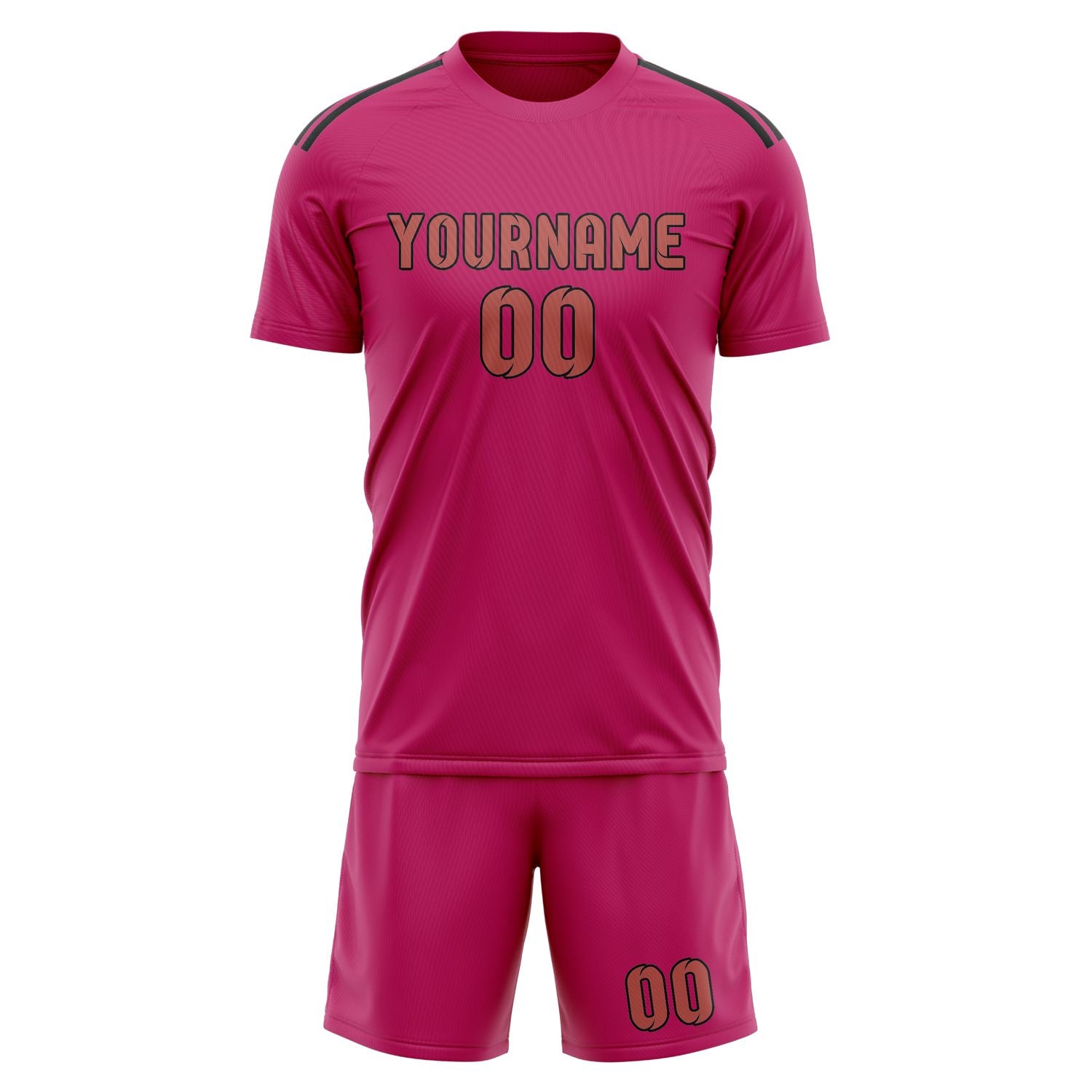 Custom Pink Copper Rose Soccer Set