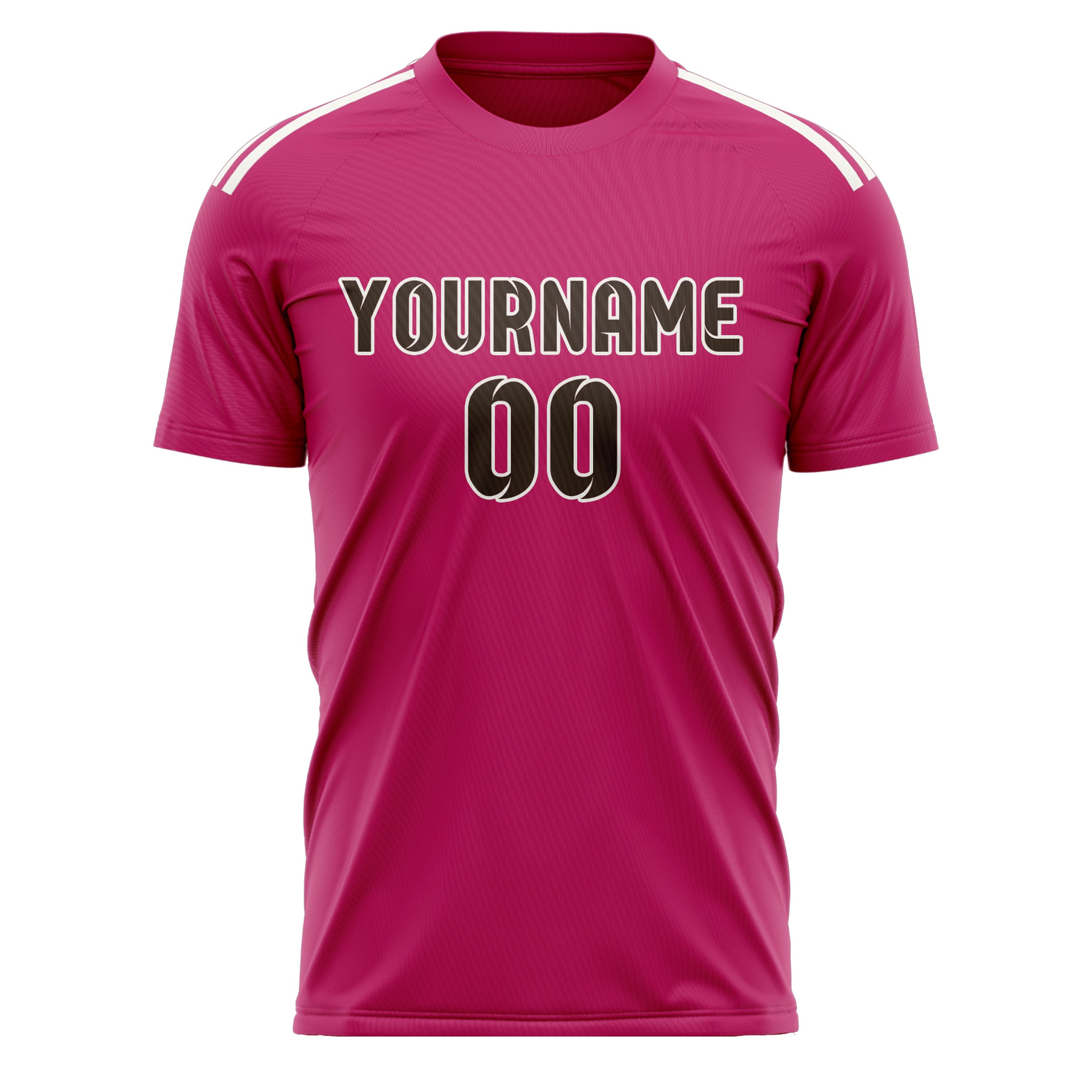 Custom Pink Brown Soccer Jersey