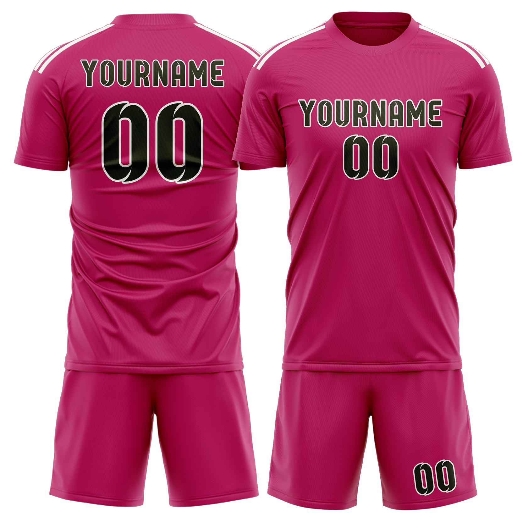Custom Pink Olive Soccer Set