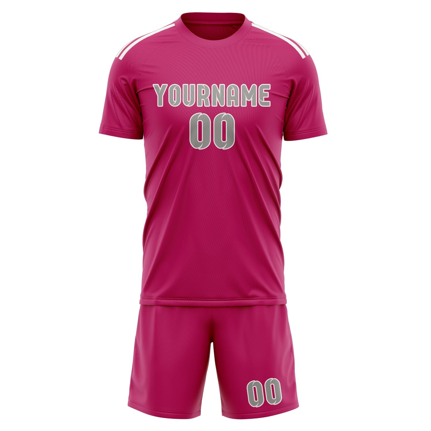 Custom Pink Gray Soccer Set