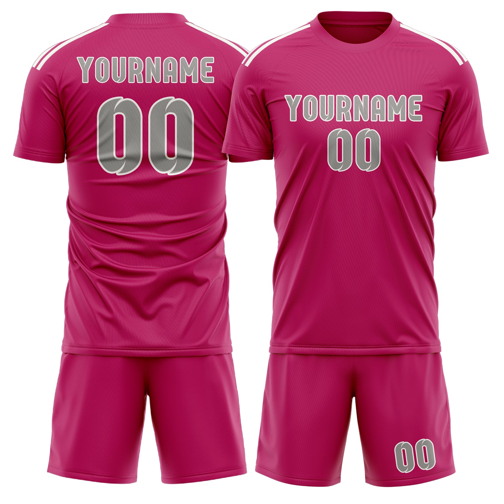 Custom Pink Gray Soccer Set