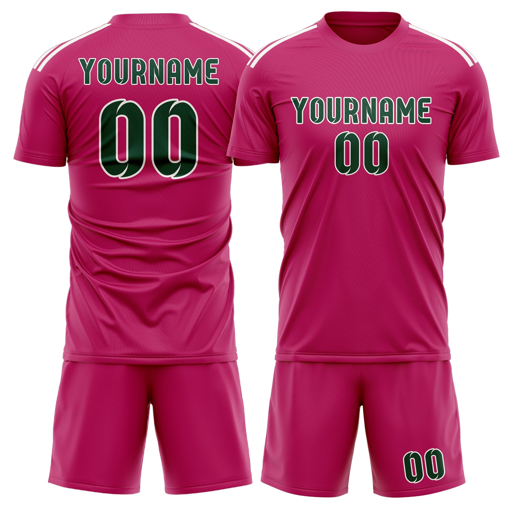 Custom Pink Green Soccer Set