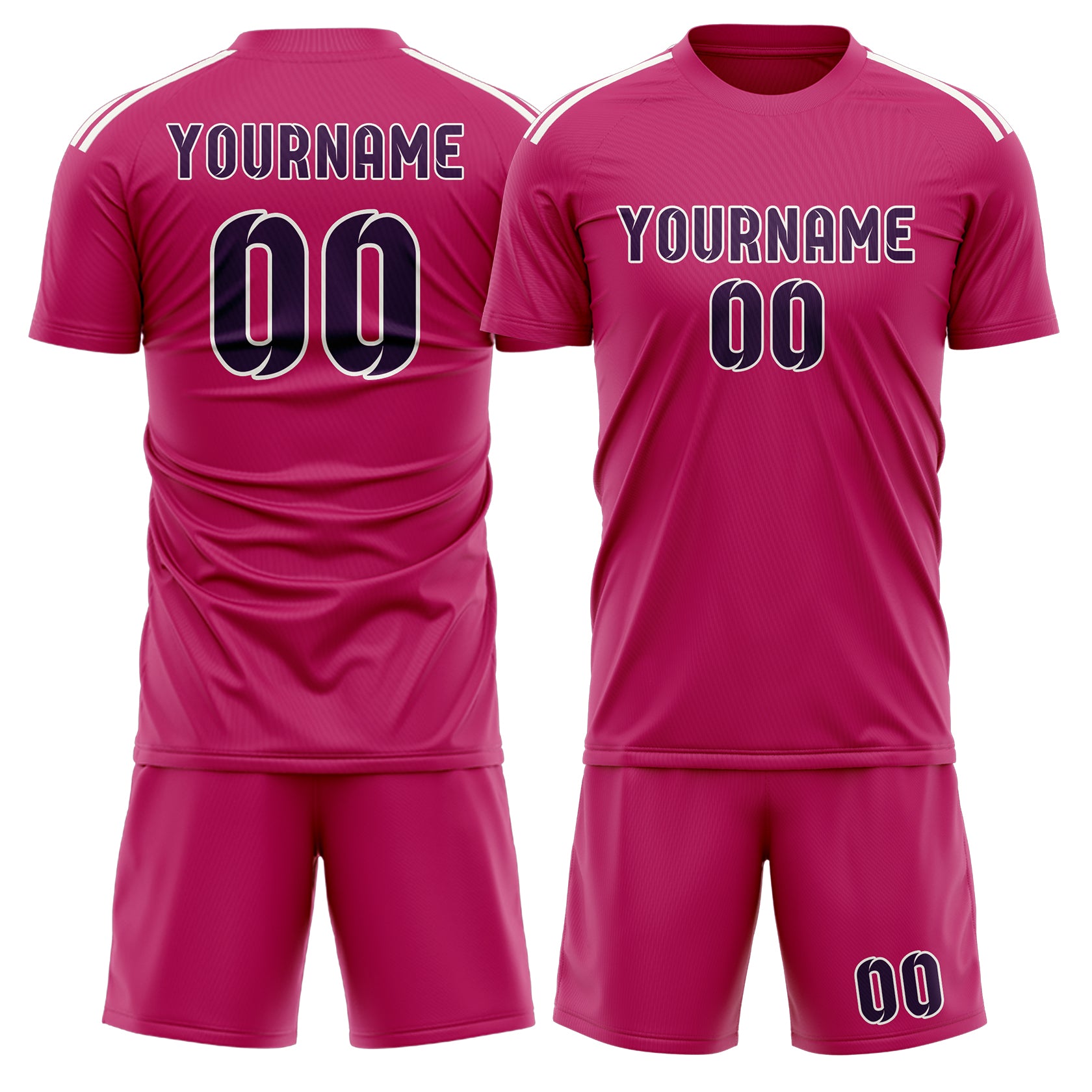 Custom Pink Purple Soccer Set