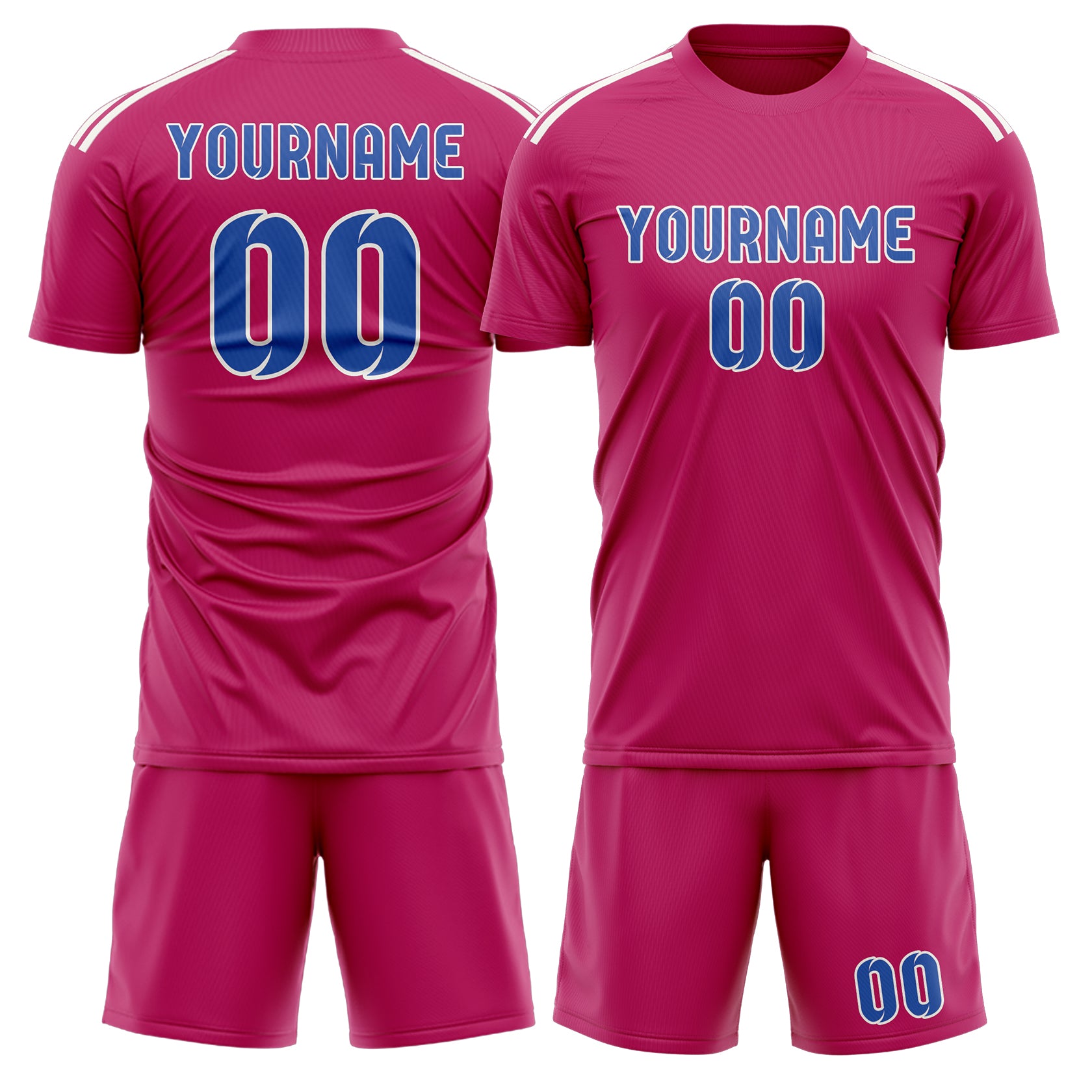Custom Pink Sky Blue Soccer Set