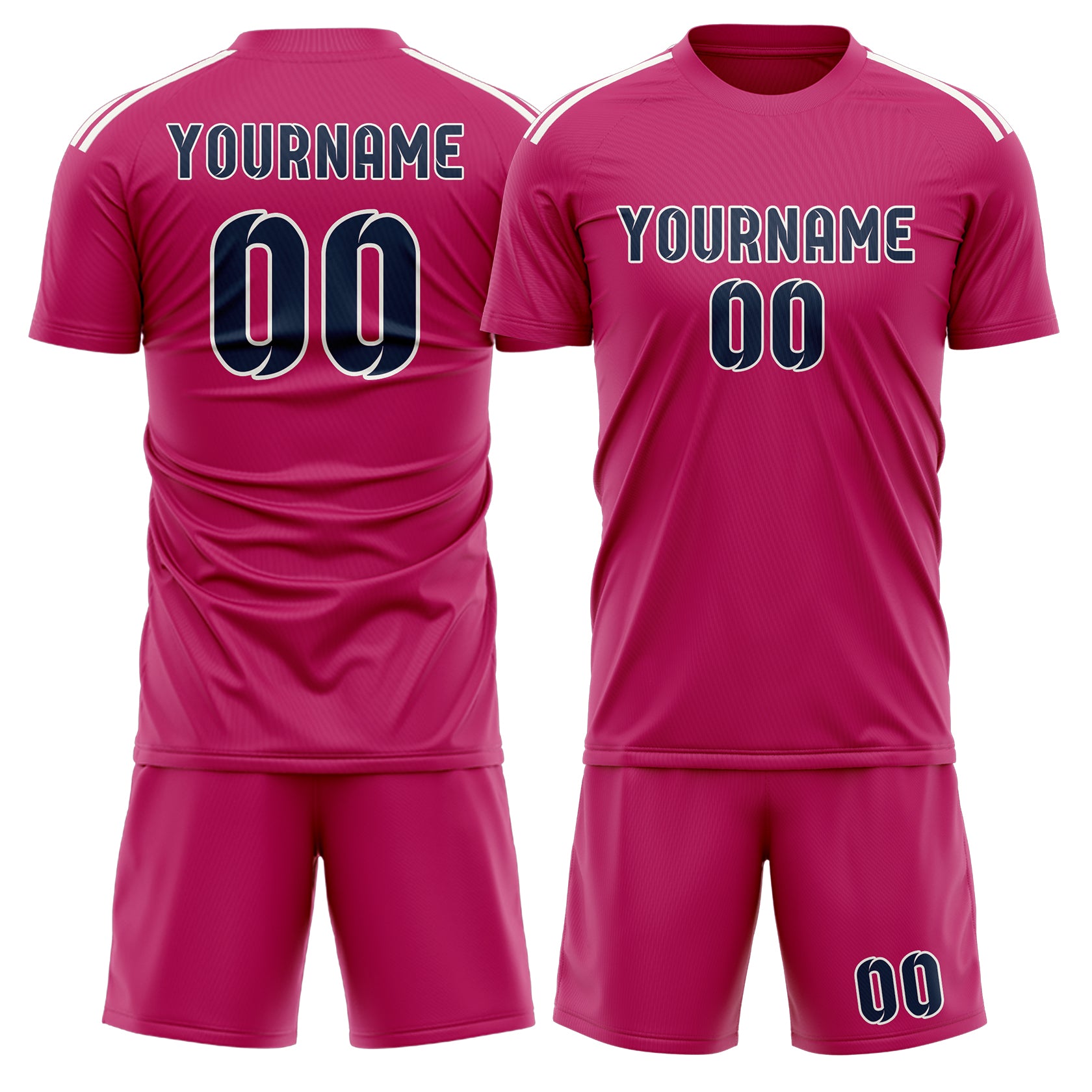 Custom Pink Blue Soccer Set