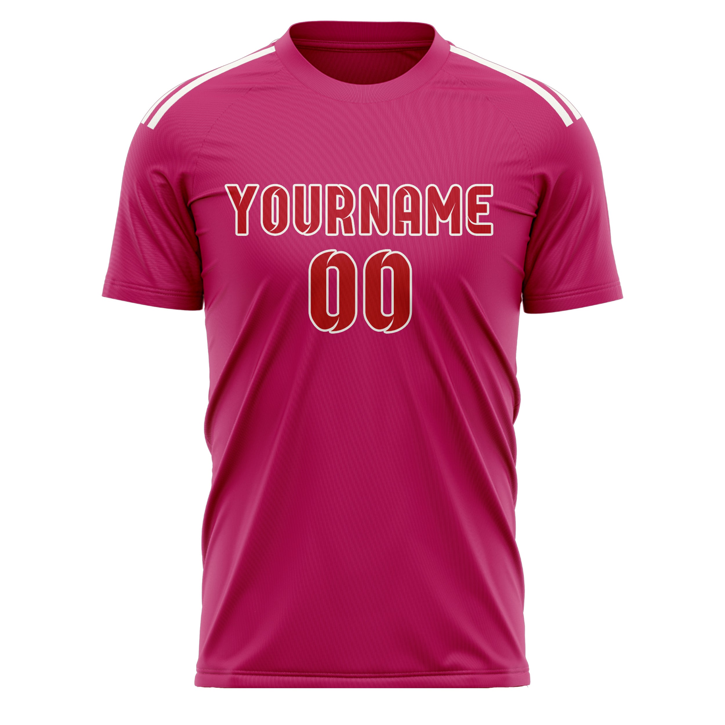 Custom Pink Red Soccer Jersey