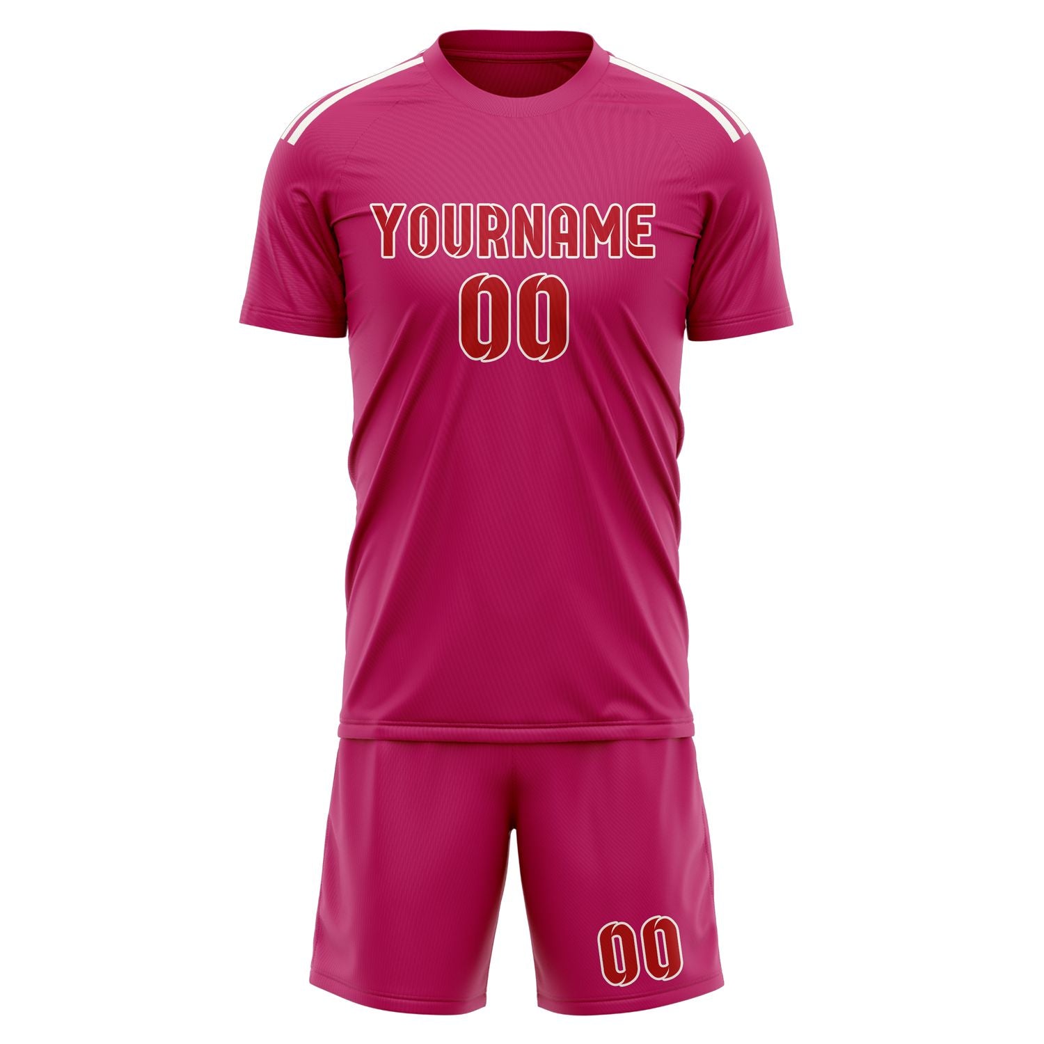 Custom Pink Red Soccer Set