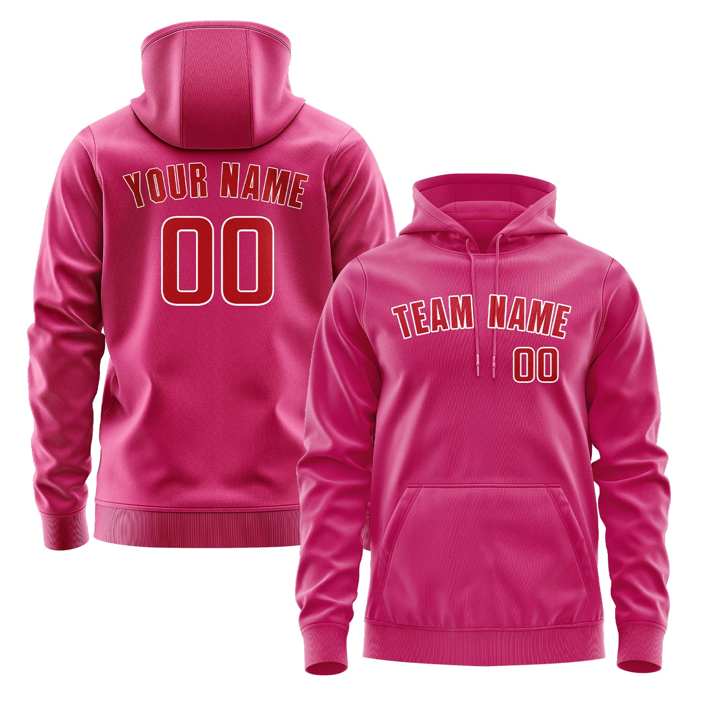 Custom Pink Red Hoodie