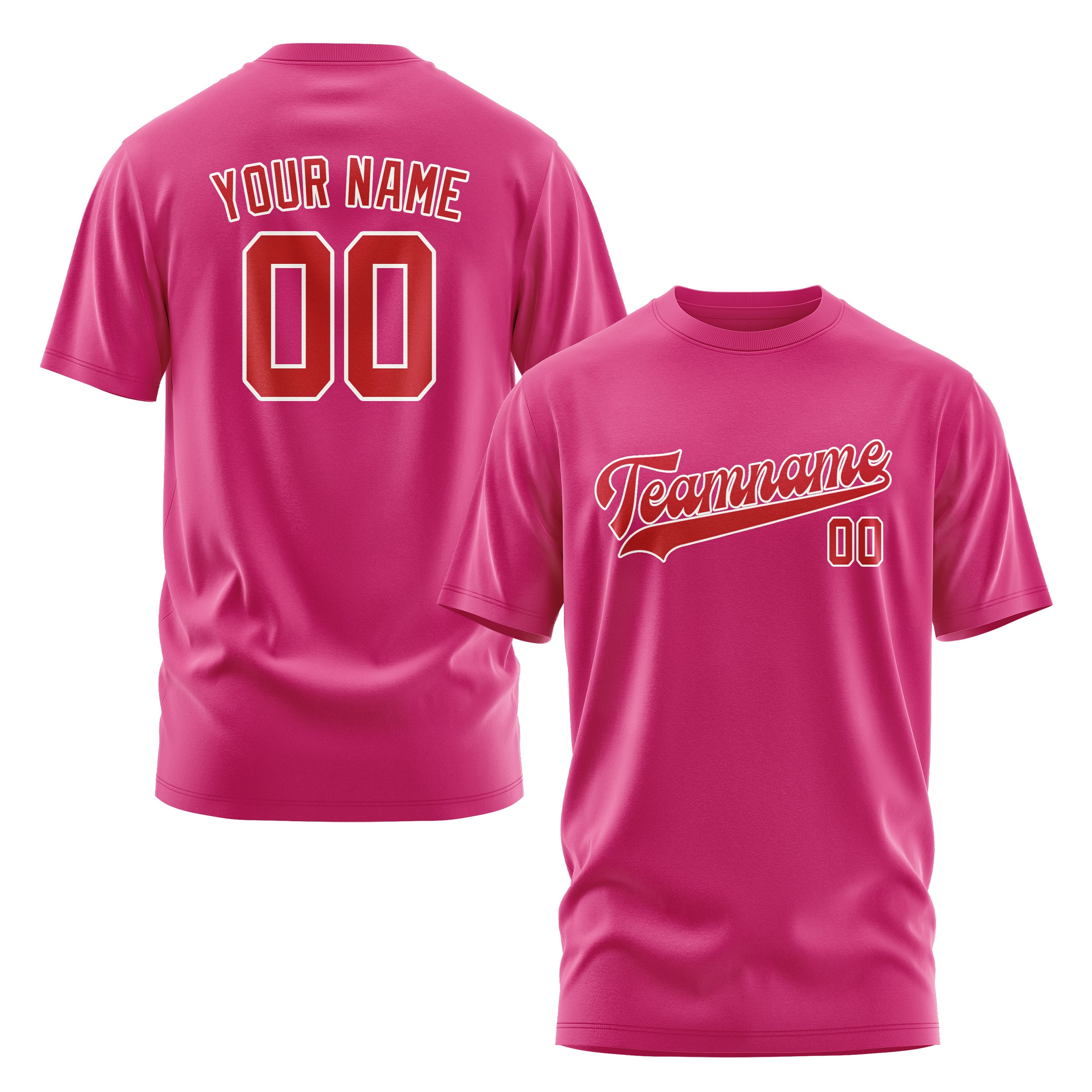 Custom Pink Red T-Shirt