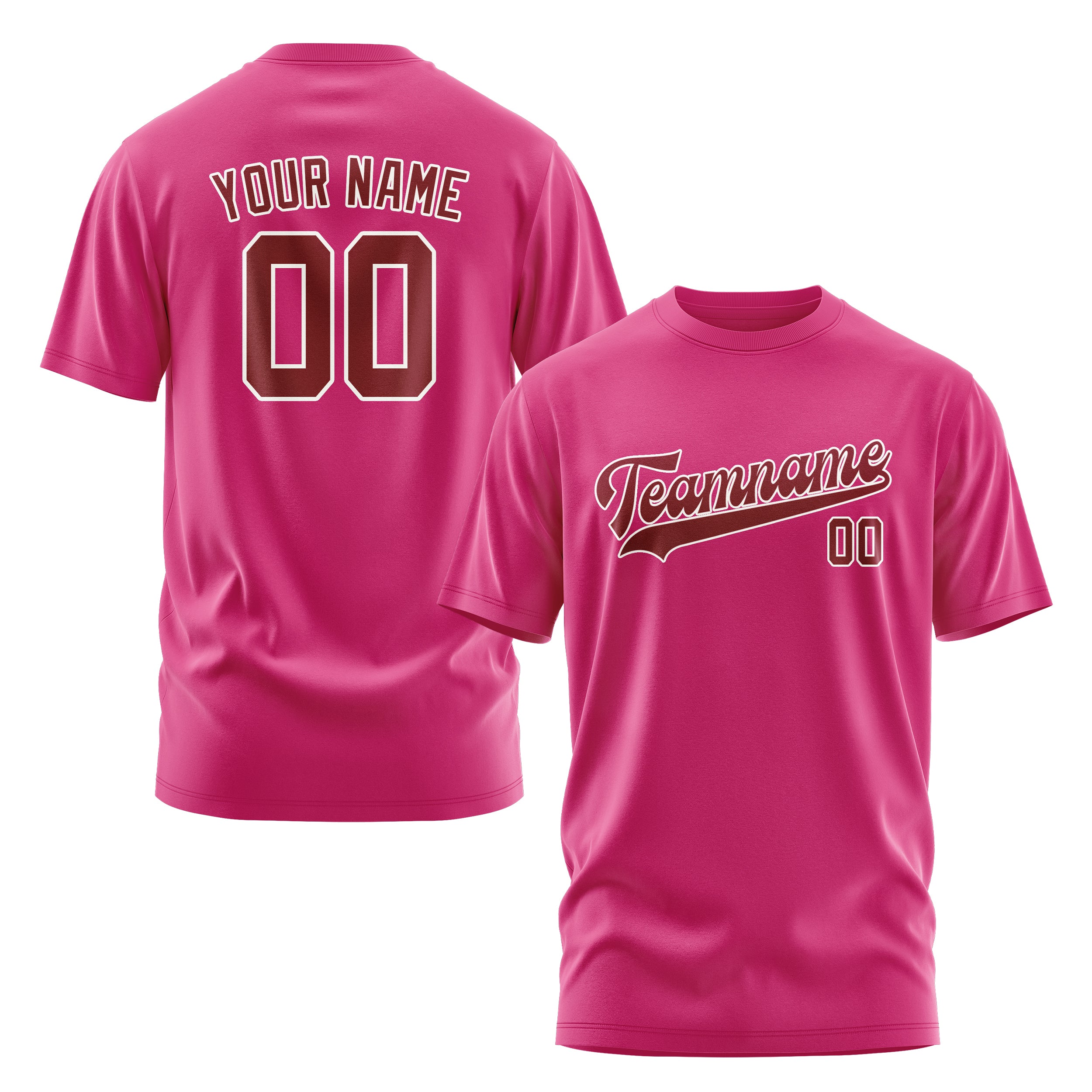 Custom Pink Crimson Red T-Shirt