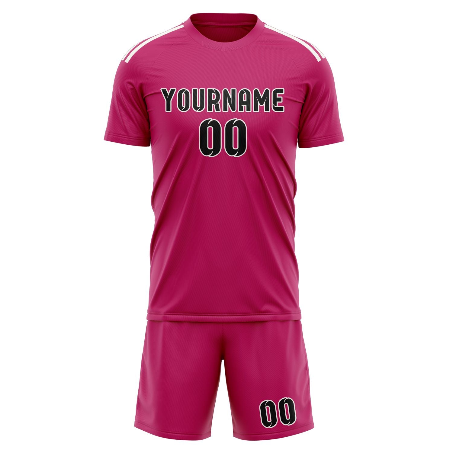 Custom Pink Black Soccer Set