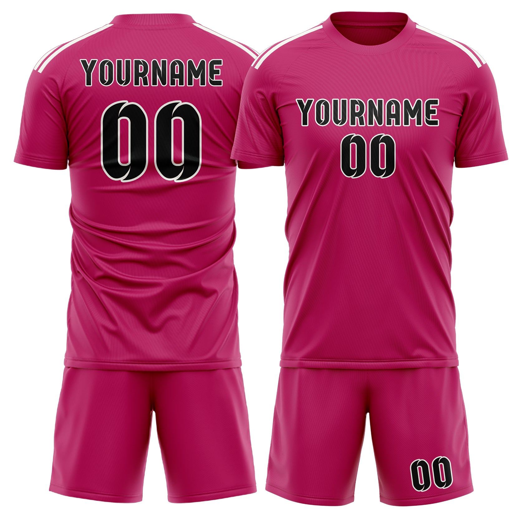 Custom Pink Black Soccer Set