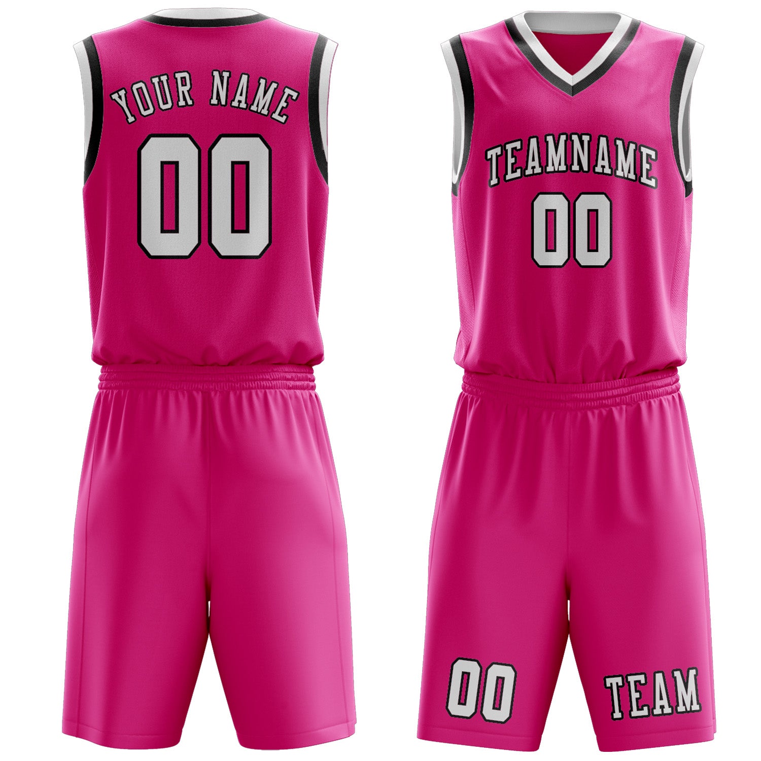 Custom Pink White Basketball Set