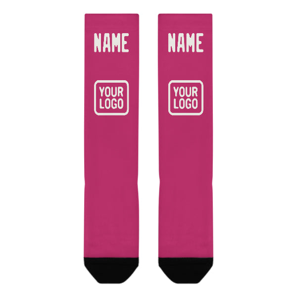 Custom Pink White Knee-High Sock