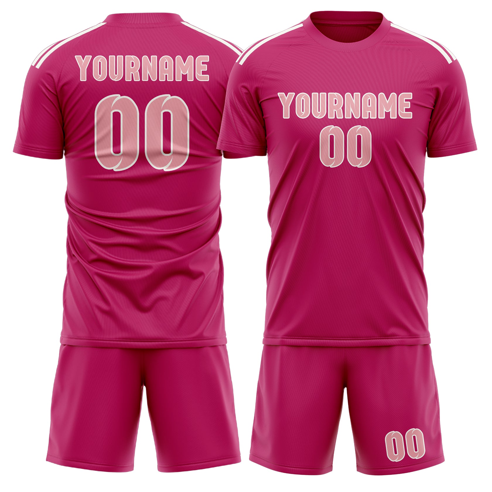 Custom Pink Light Pink Soccer Set