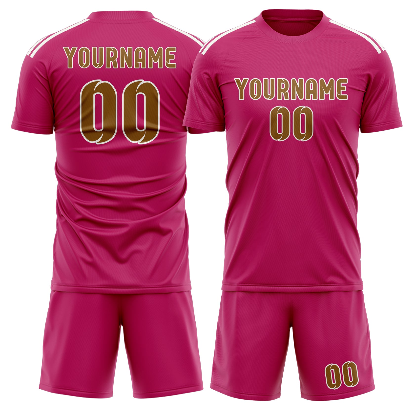 Custom Pink Khaki Soccer Set