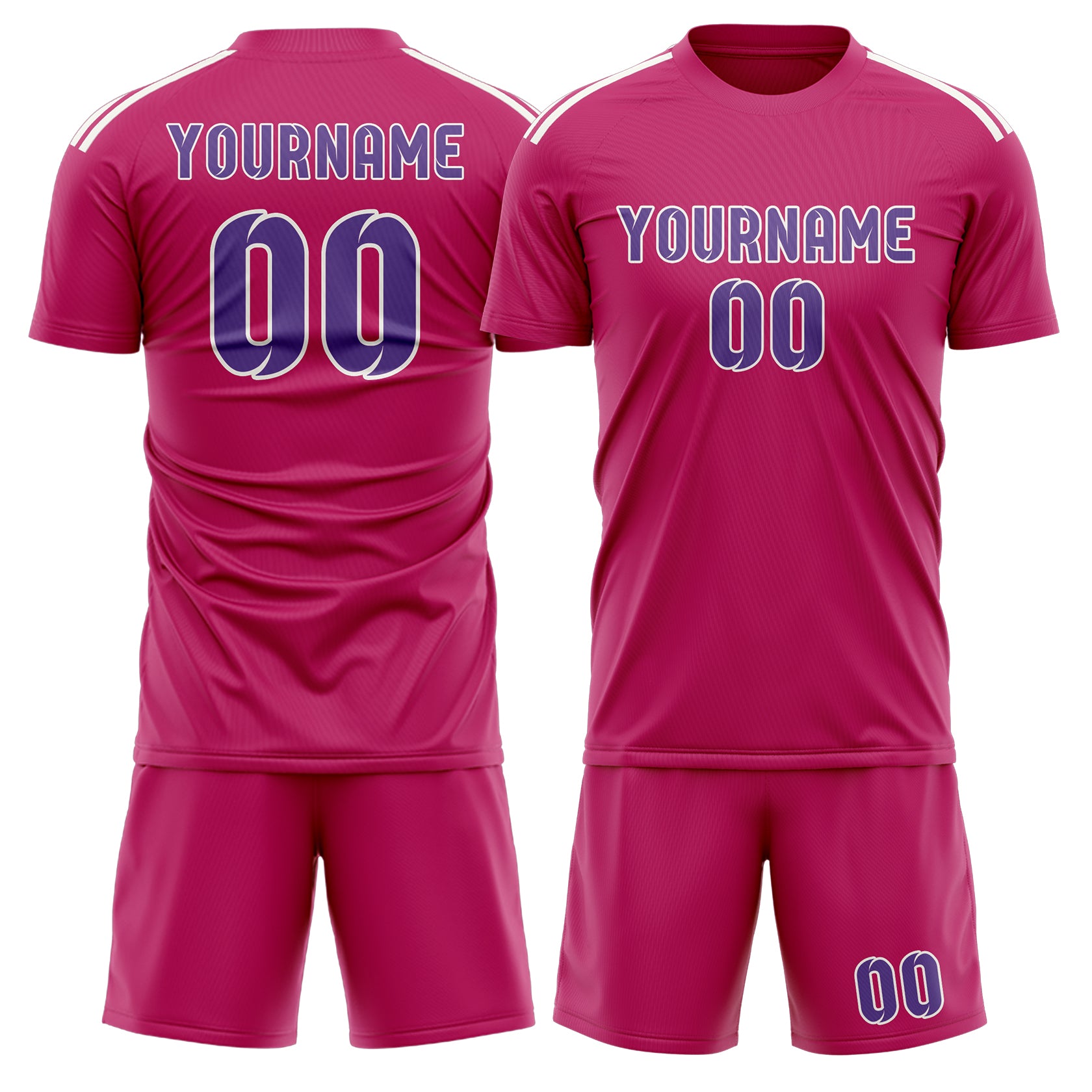Custom Pink Light Purple Soccer Set