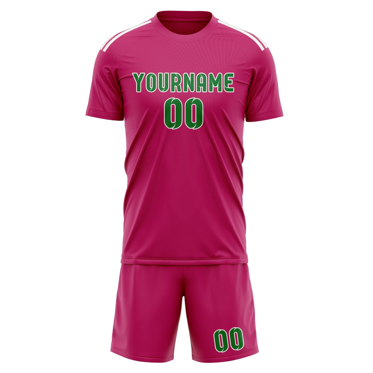 Custom Pink Emerald Green Soccer Set