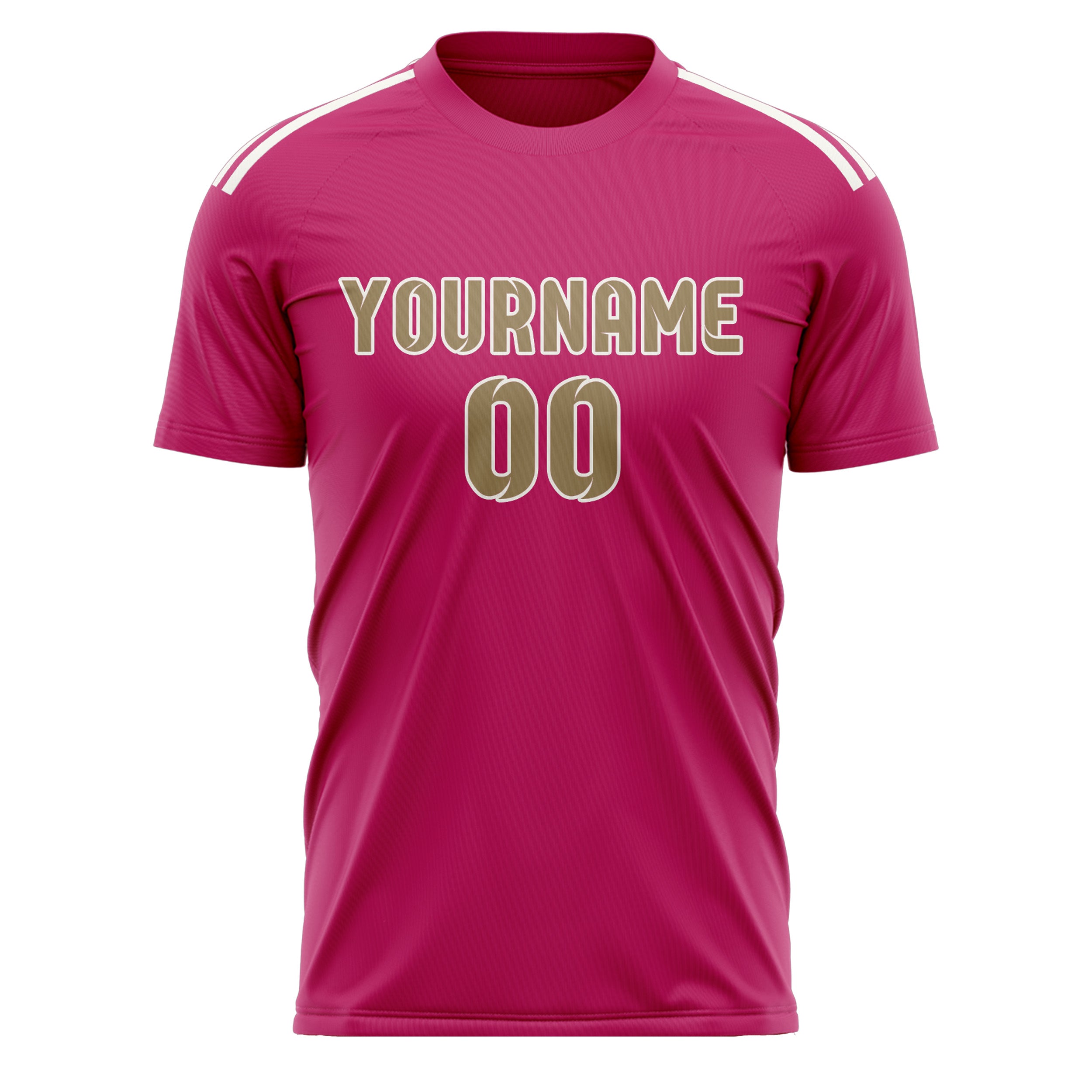 Custom Pink Light Khaki Soccer Jersey