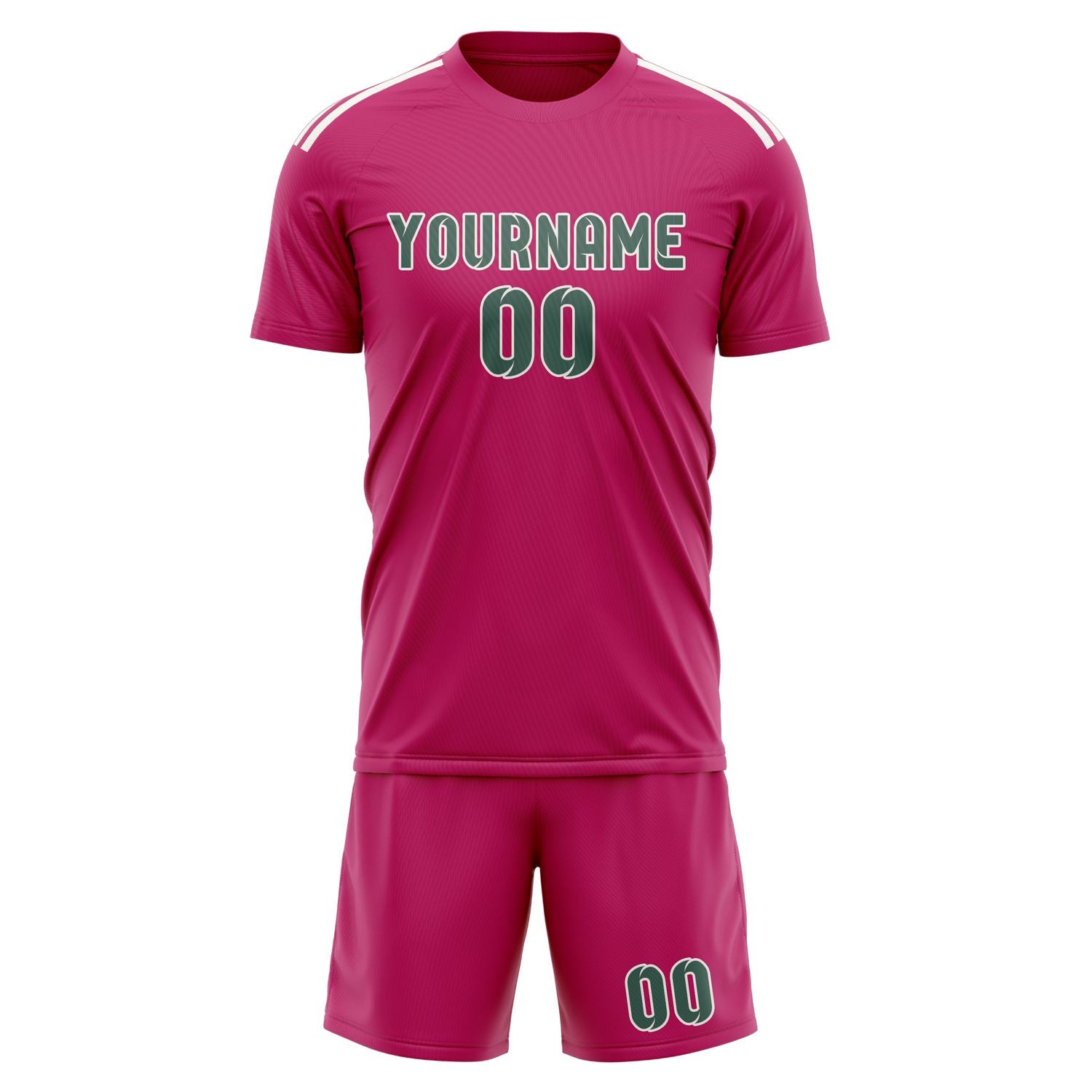 Custom Pink Blue Green Soccer Set