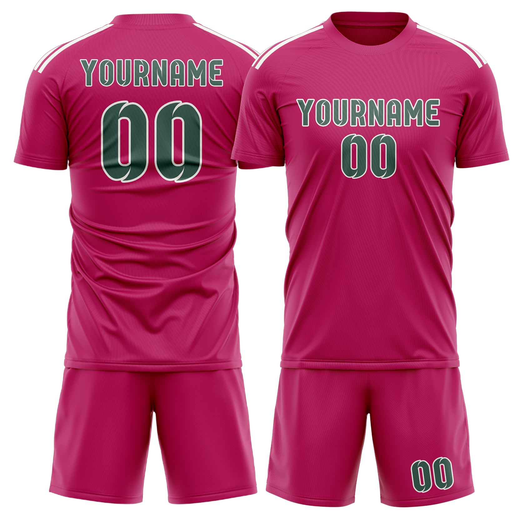 Custom Pink Blue Green Soccer Set