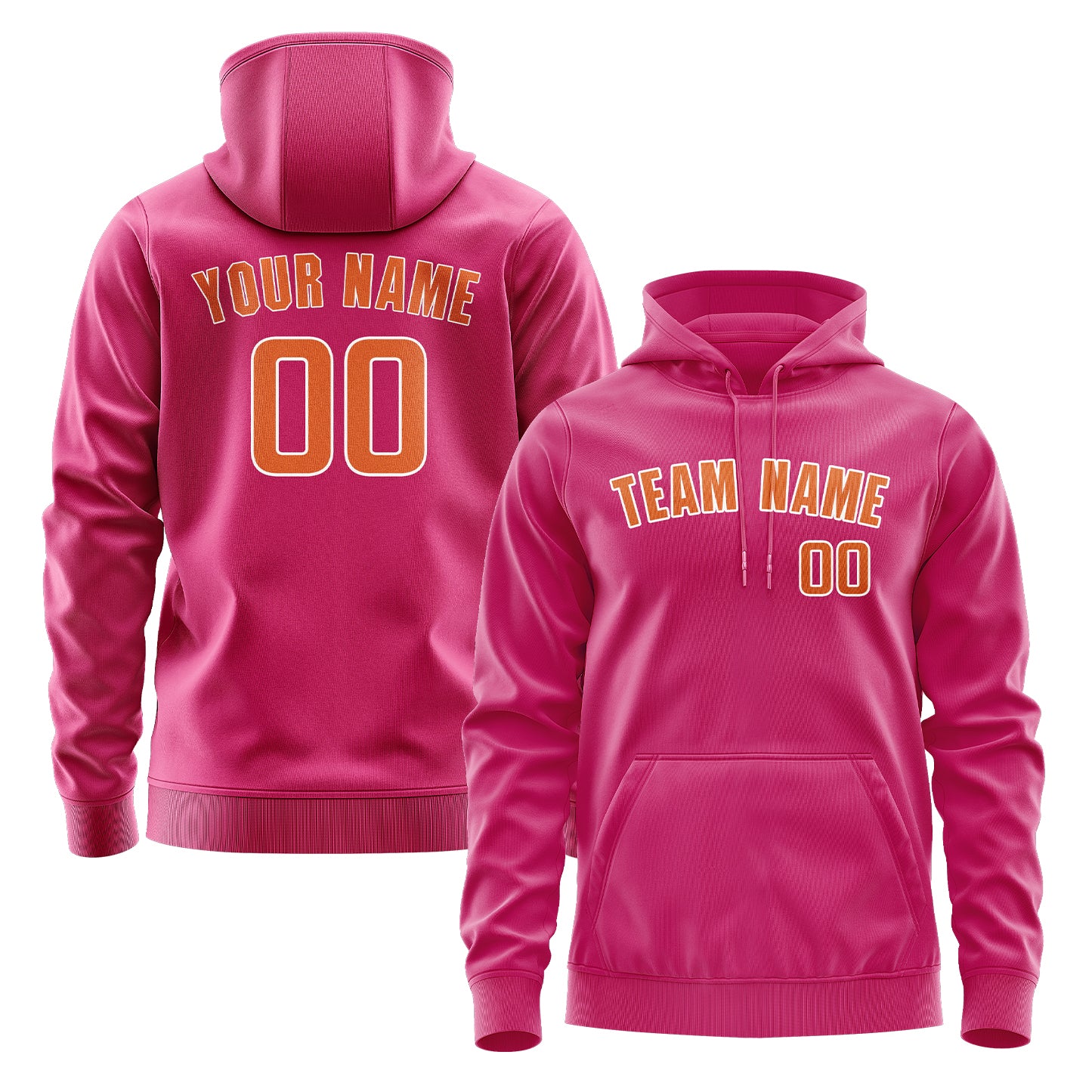 Custom Pink Orange Hoodie