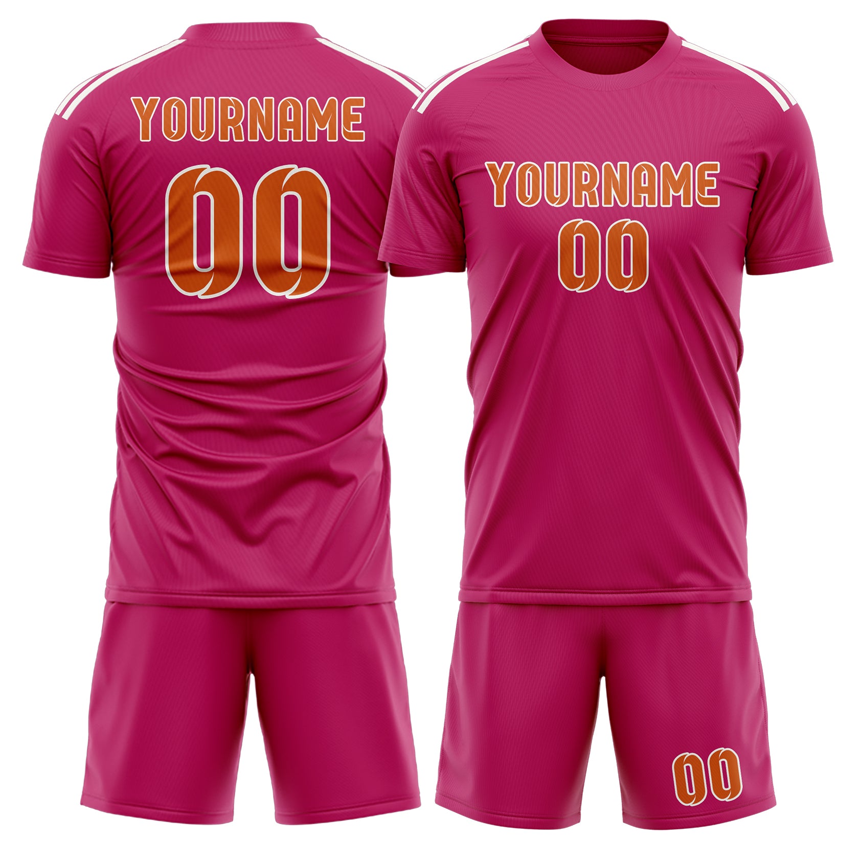Custom Pink Orange Soccer Set