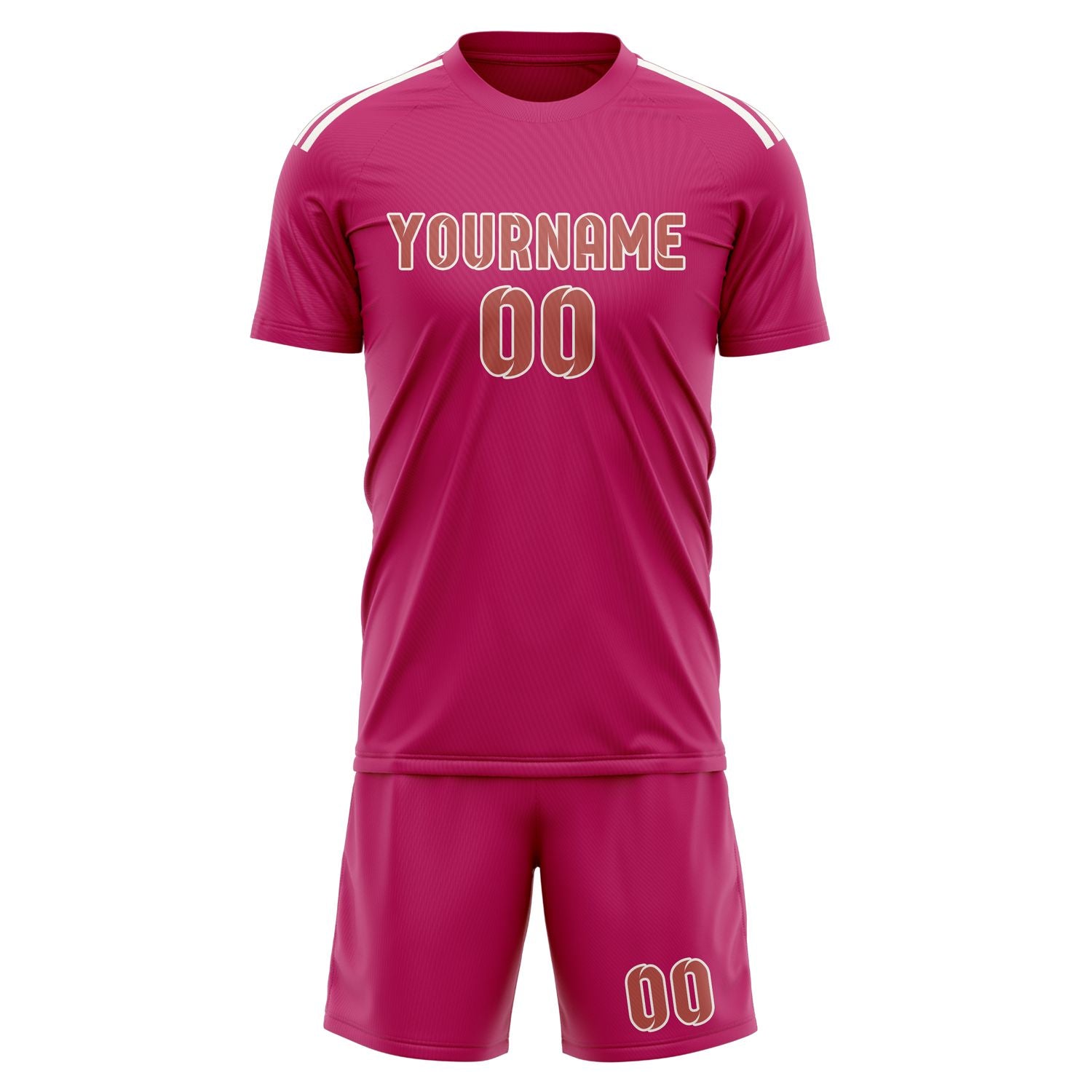 Custom Pink Copper Rose Soccer Set