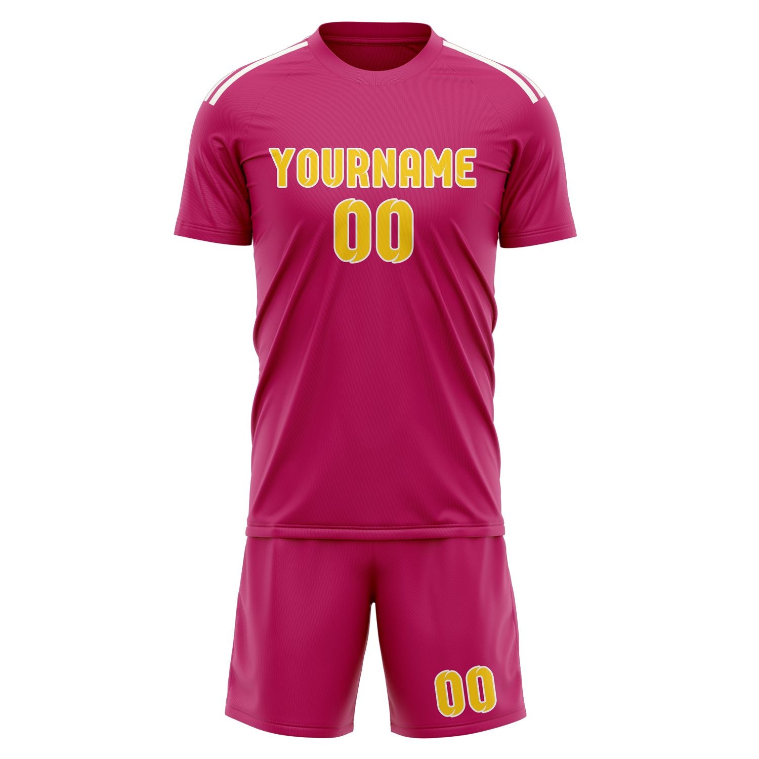 Custom Pink Gold Soccer Set
