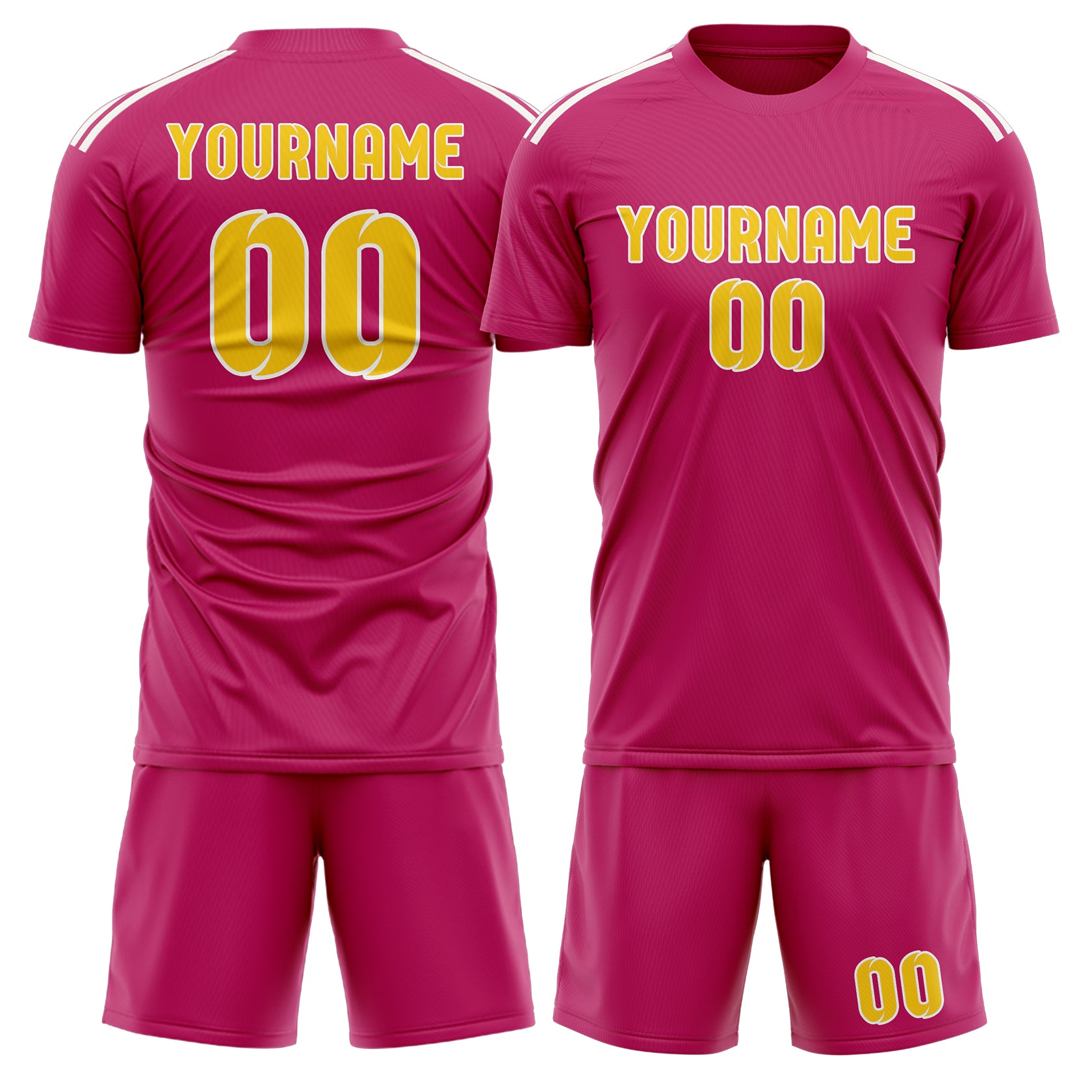 Custom Pink Gold Soccer Set