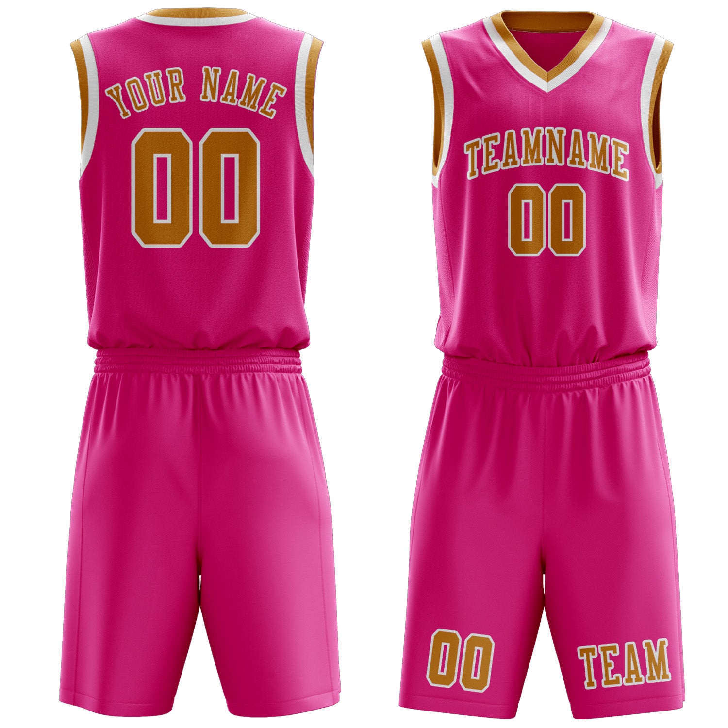 Custom Pink Yellow Basketball Set