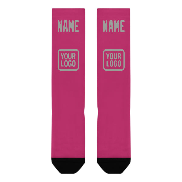 Custom Pink Gray Knee-High Sock