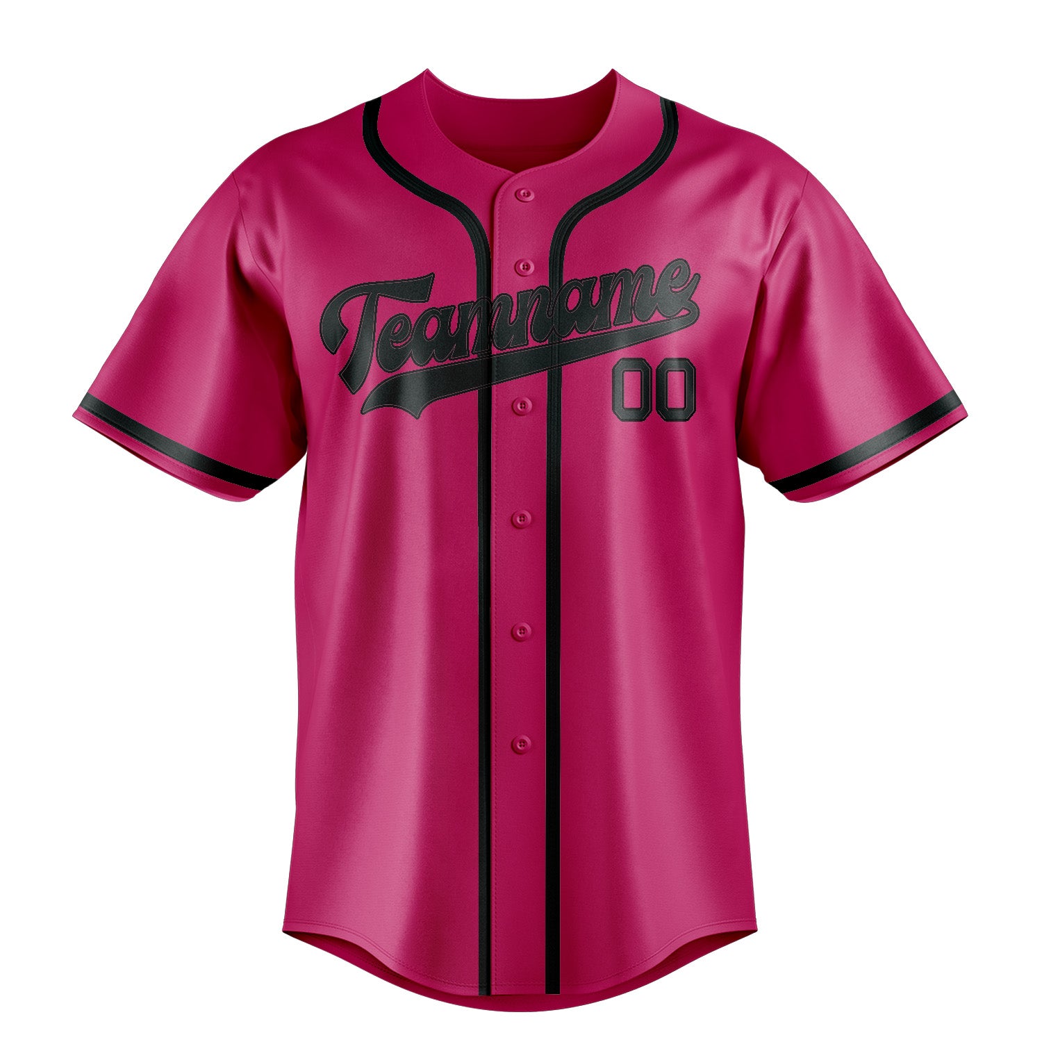 Custom Pink Dark Grey Baseball Jersey
