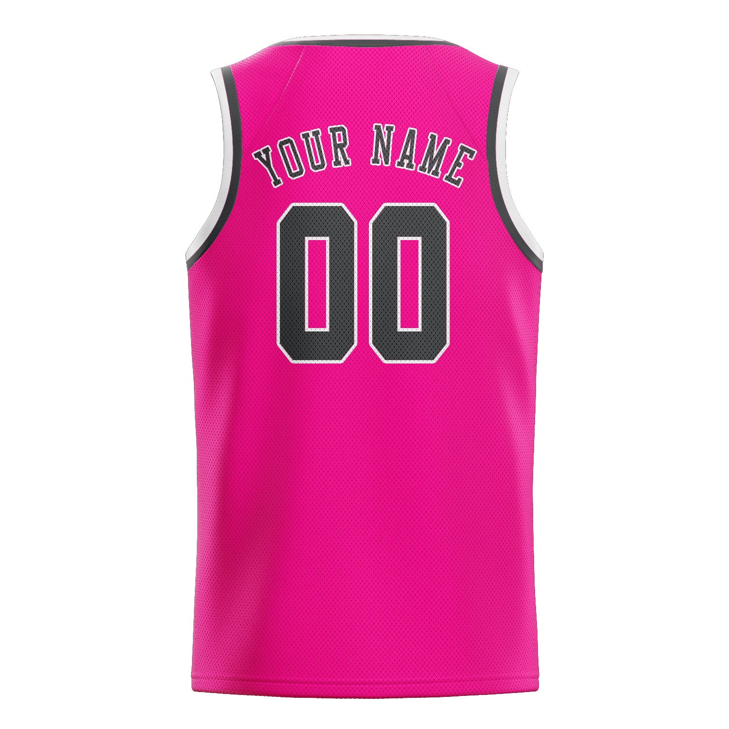 Custom Pink Dark Grey Basketball Jersey